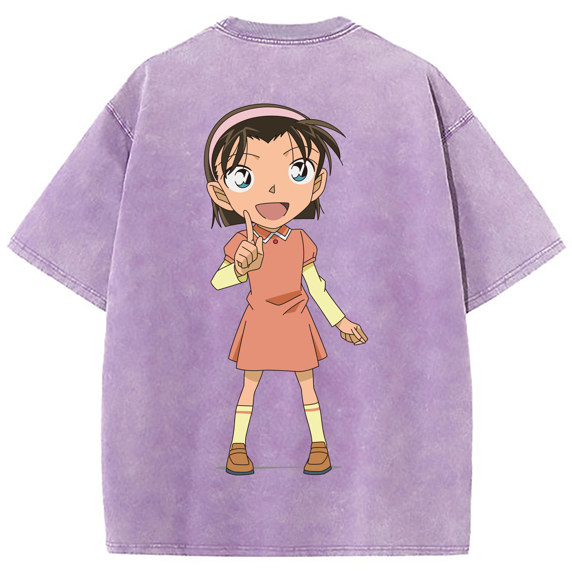 （画像用） 名探偵コナン 吉田 歩美 よしだ あゆみ Detective Conan my Yeager 綿100% ヴィンテージ風 半袖Tシャツ（背面プリント）