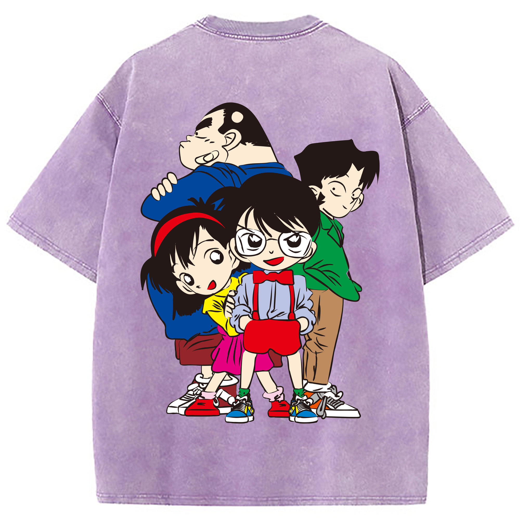 （画像用） 名探偵コナン Detective Conan 綿100% ヴィンテージ風 半袖Tシャツ（背面プリント）
