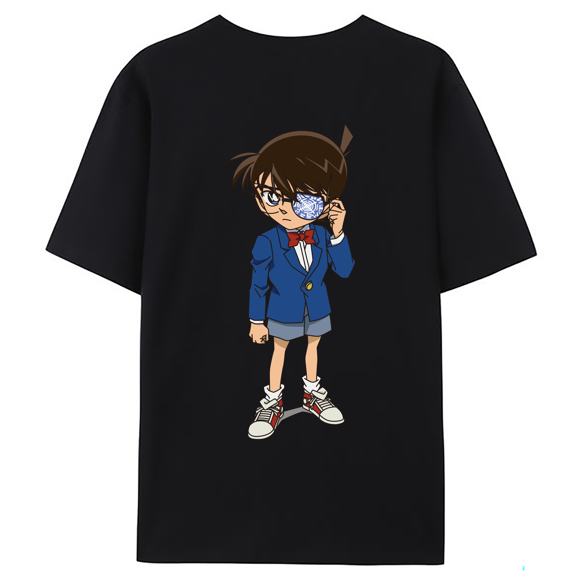 （画像用） 名探偵コナン 江戸川 コナン Detective Conan Conan Edogawa 綿100％ メンズ半袖Tシャツ（バックプリント） 通気性