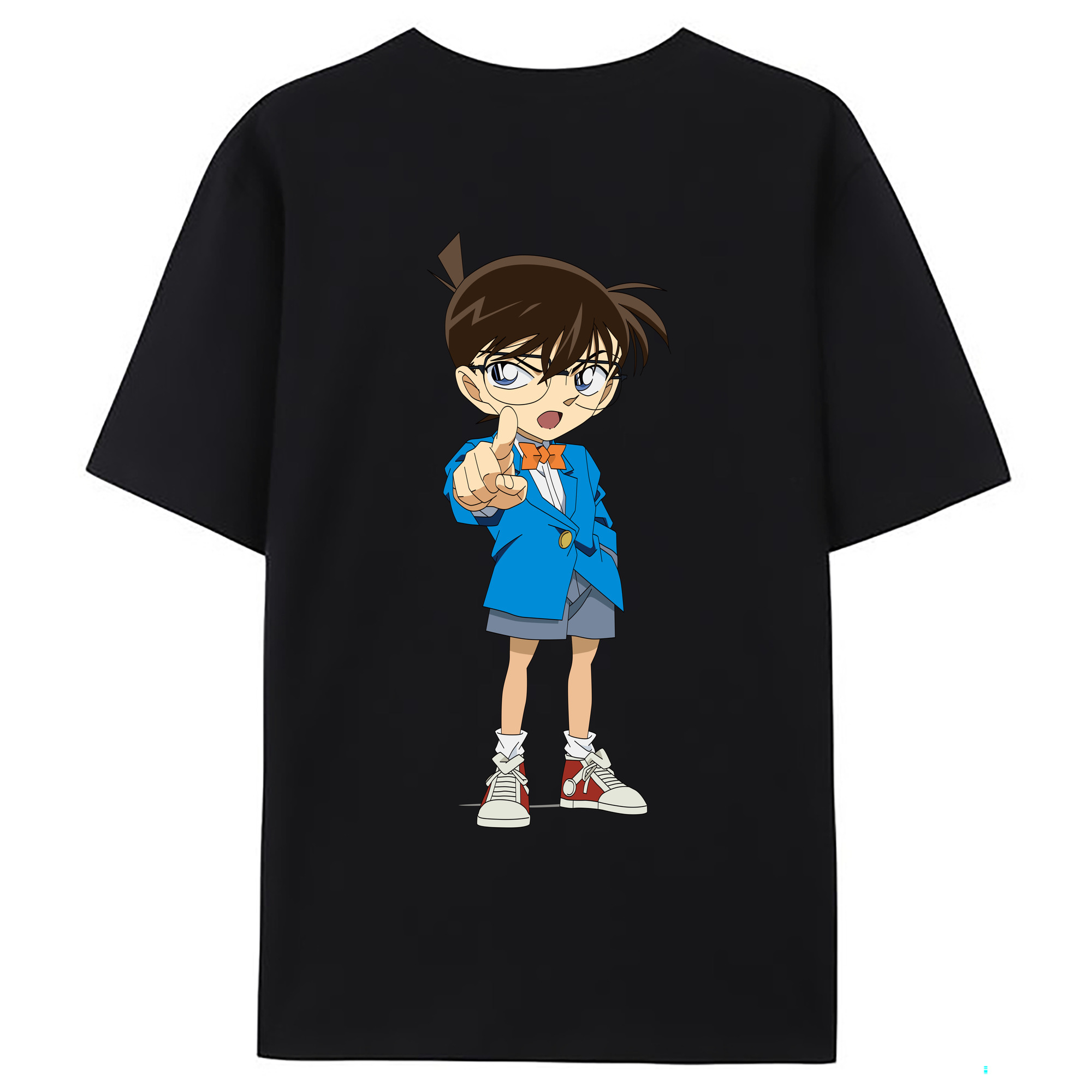 （画像用） 名探偵コナン 江戸川 コナン Detective Conan Conan Edogawa 綿100％ メンズ半袖Tシャツ（バックプリント） 通気性