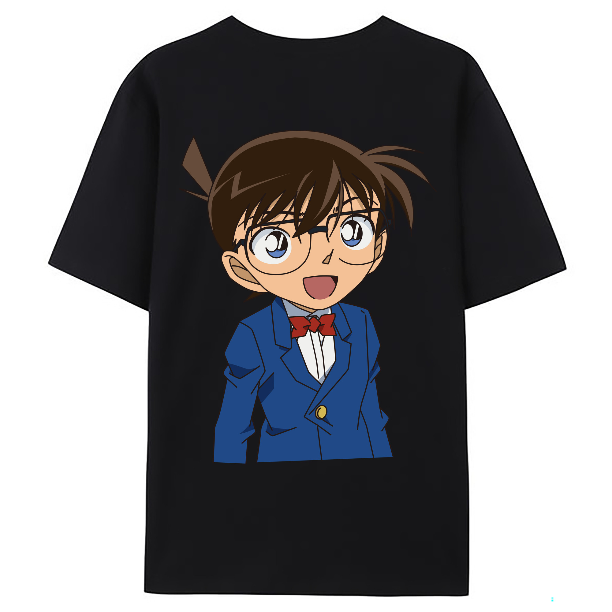 （画像用） 名探偵コナン 江戸川 コナン Detective Conan Conan Edogawa 綿100％ メンズ半袖Tシャツ（バックプリント） 通気性