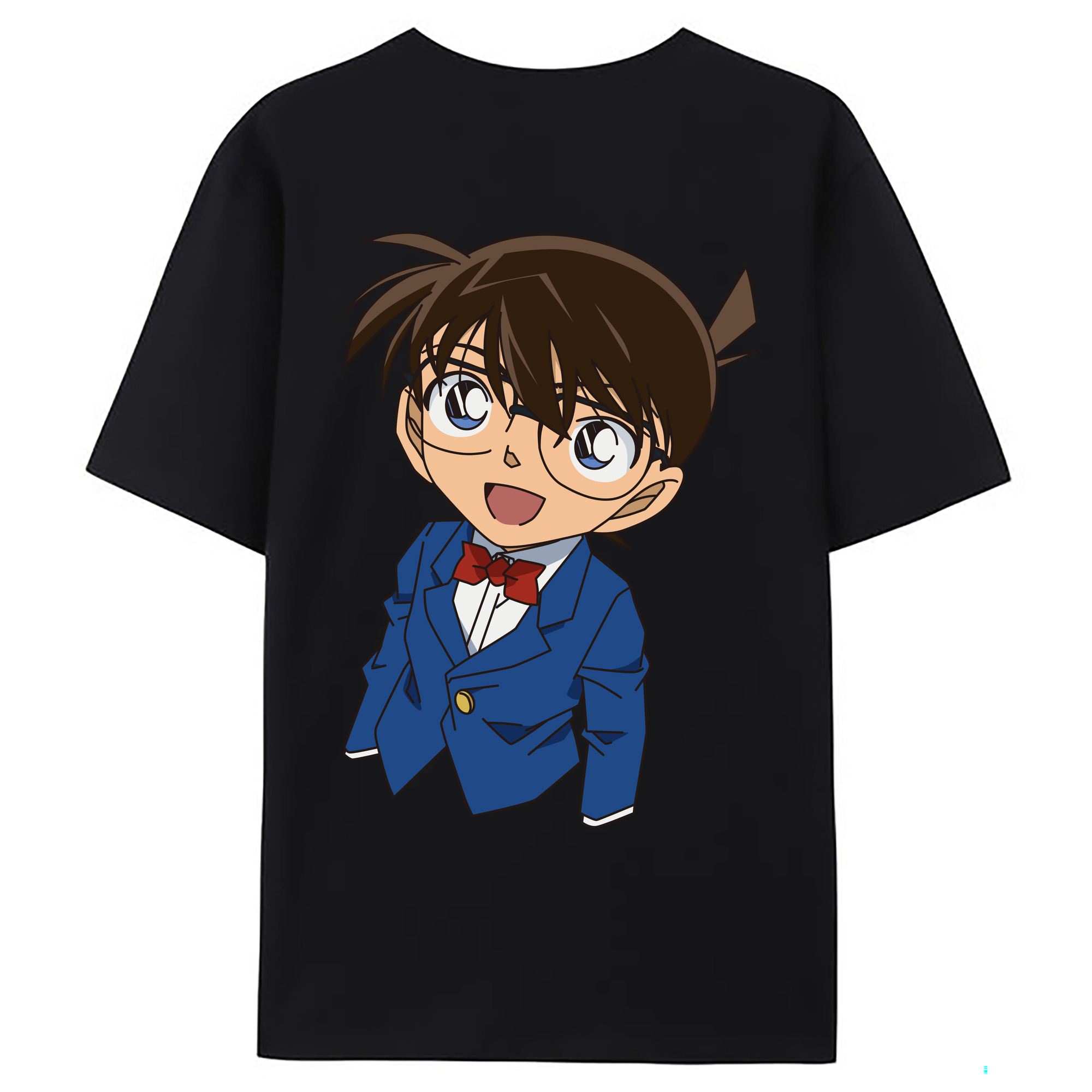 （画像用） 名探偵コナン 江戸川 コナン Detective Conan Conan Edogawa 綿100％ メンズ半袖Tシャツ（バックプリント） 通気性