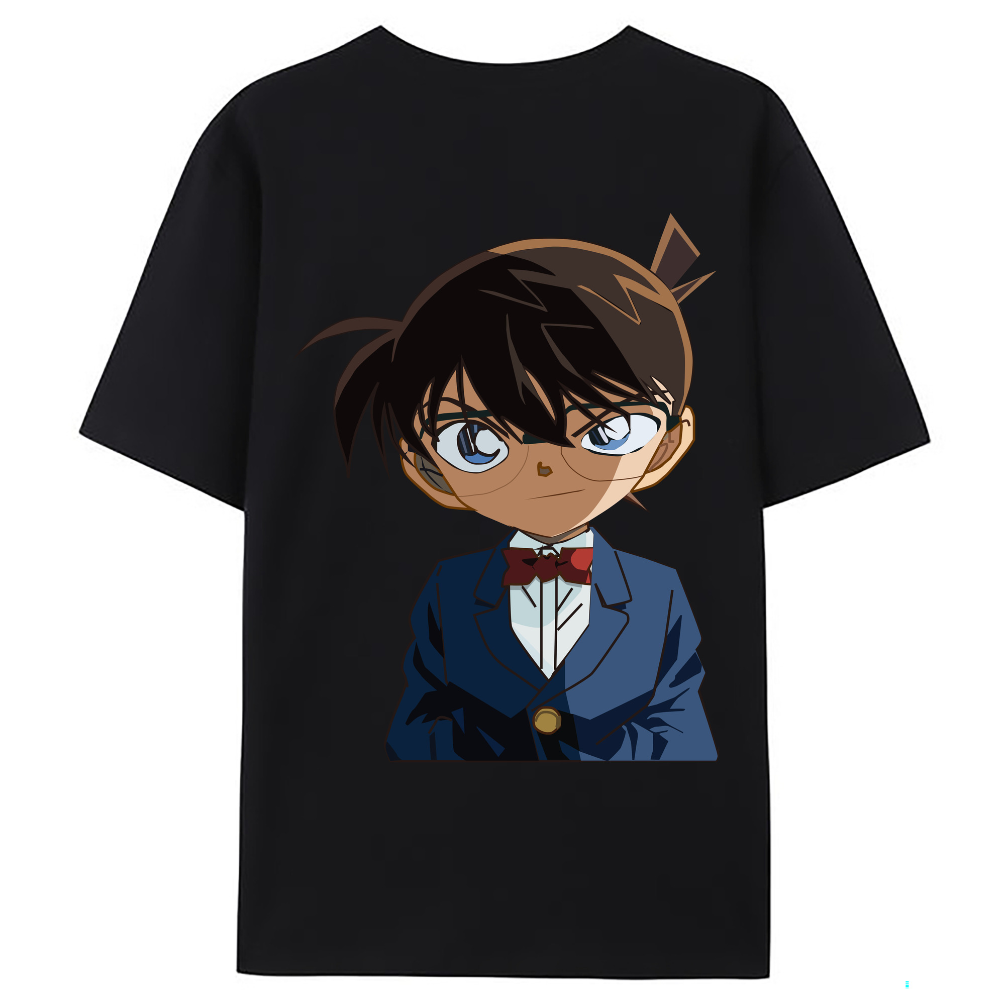 （画像用） 名探偵コナン 江戸川 コナン Detective Conan Conan Edogawa 綿100％ メンズ半袖Tシャツ（バックプリント） 通気性
