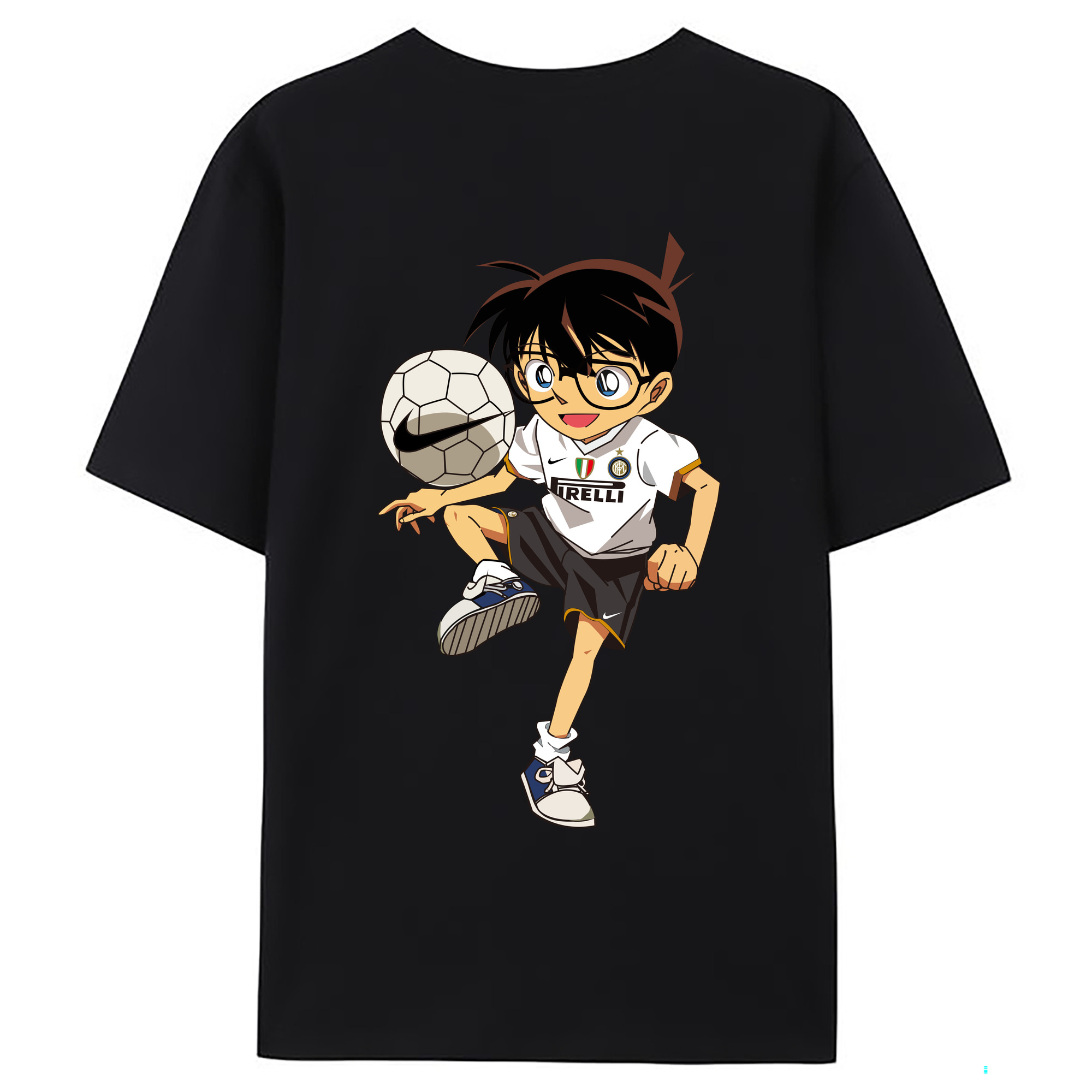 （画像用） 名探偵コナン 江戸川 コナン Detective Conan Conan Edogawa 綿100％ メンズ半袖Tシャツ（バックプリント） 通気性