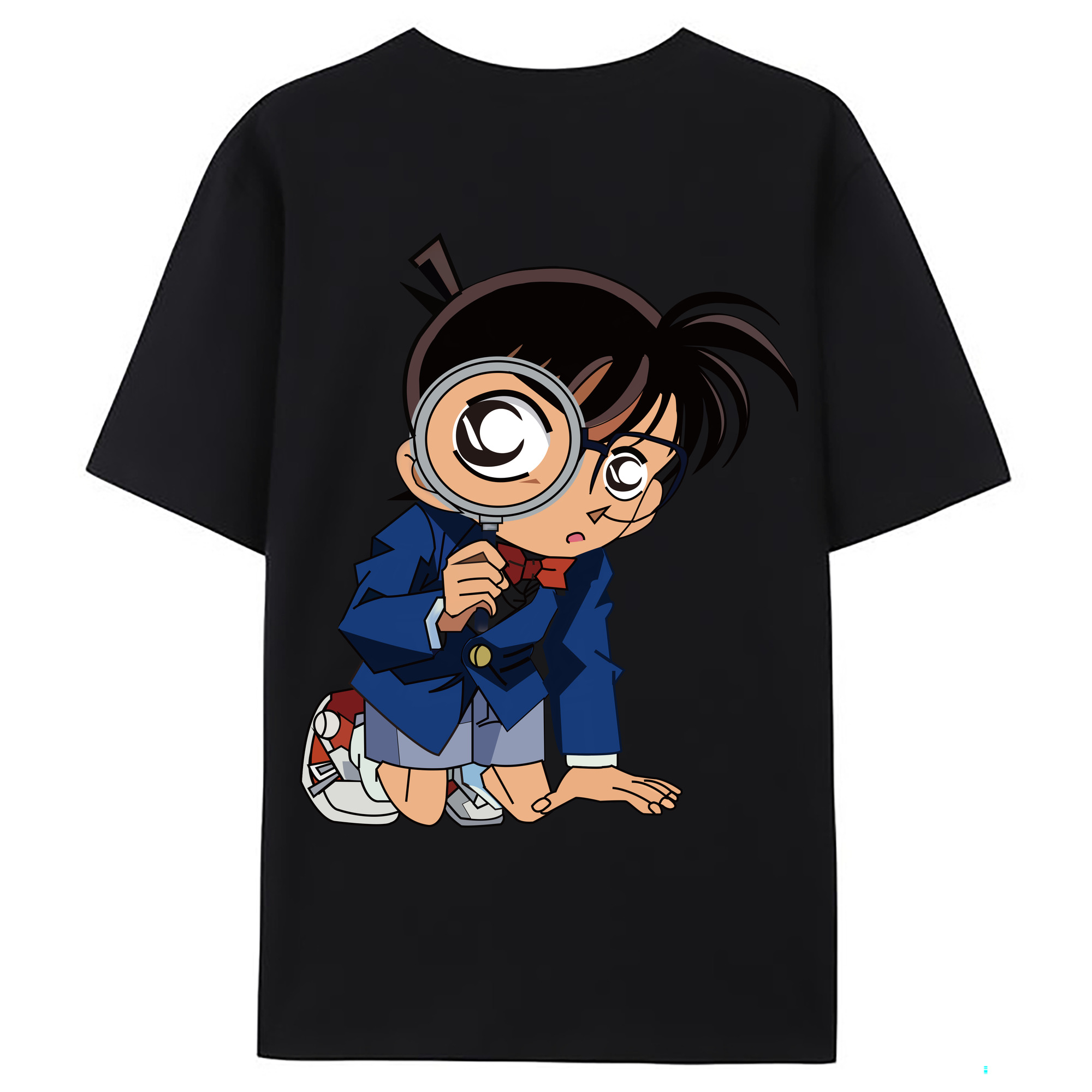 （画像用） 名探偵コナン 江戸川 コナン Detective Conan Conan Edogawa 綿100％ メンズ半袖Tシャツ（バックプリント） 通気性