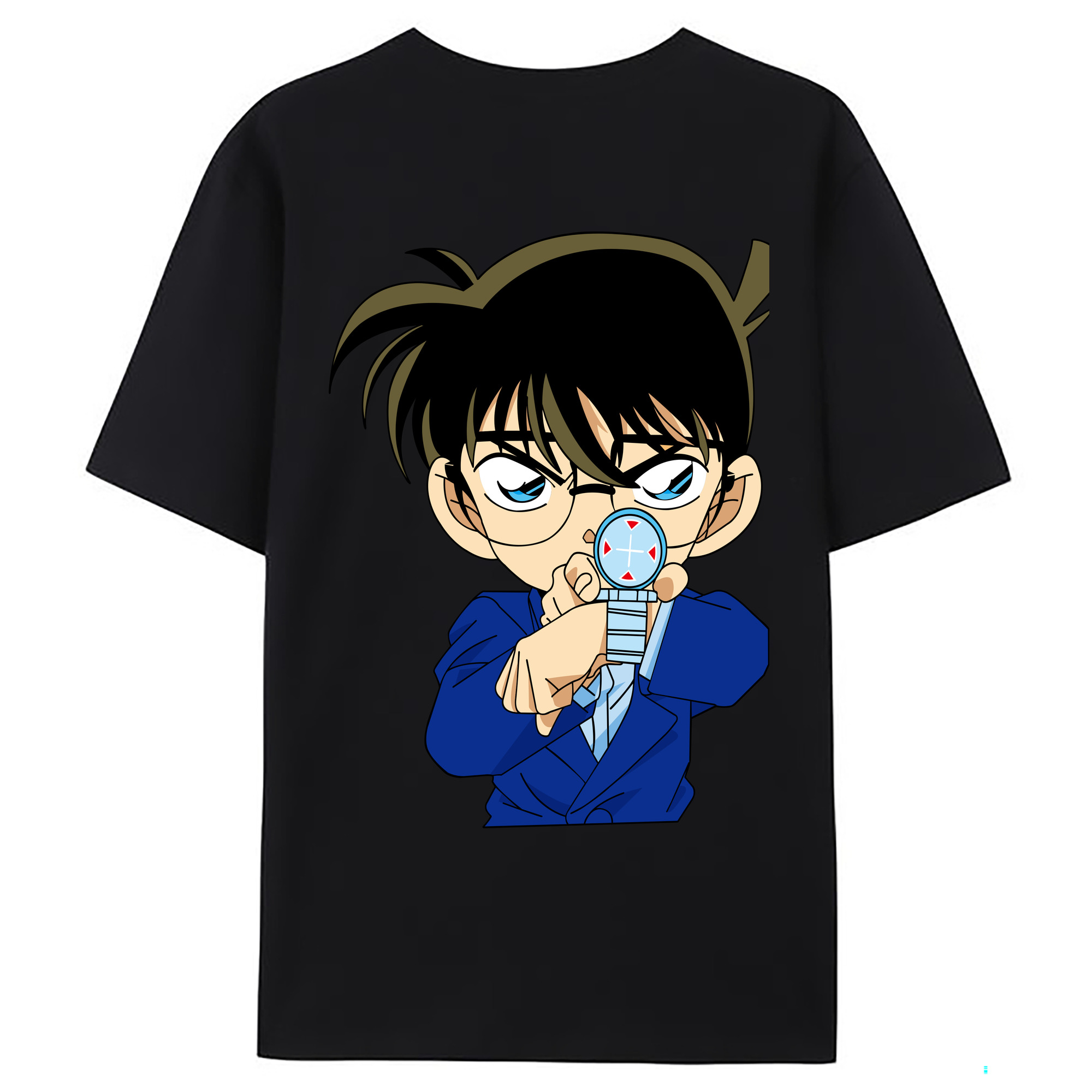 （画像用） 名探偵コナン 江戸川 コナン Detective Conan Conan Edogawa 綿100％ メンズ半袖Tシャツ（バックプリント） 通気性