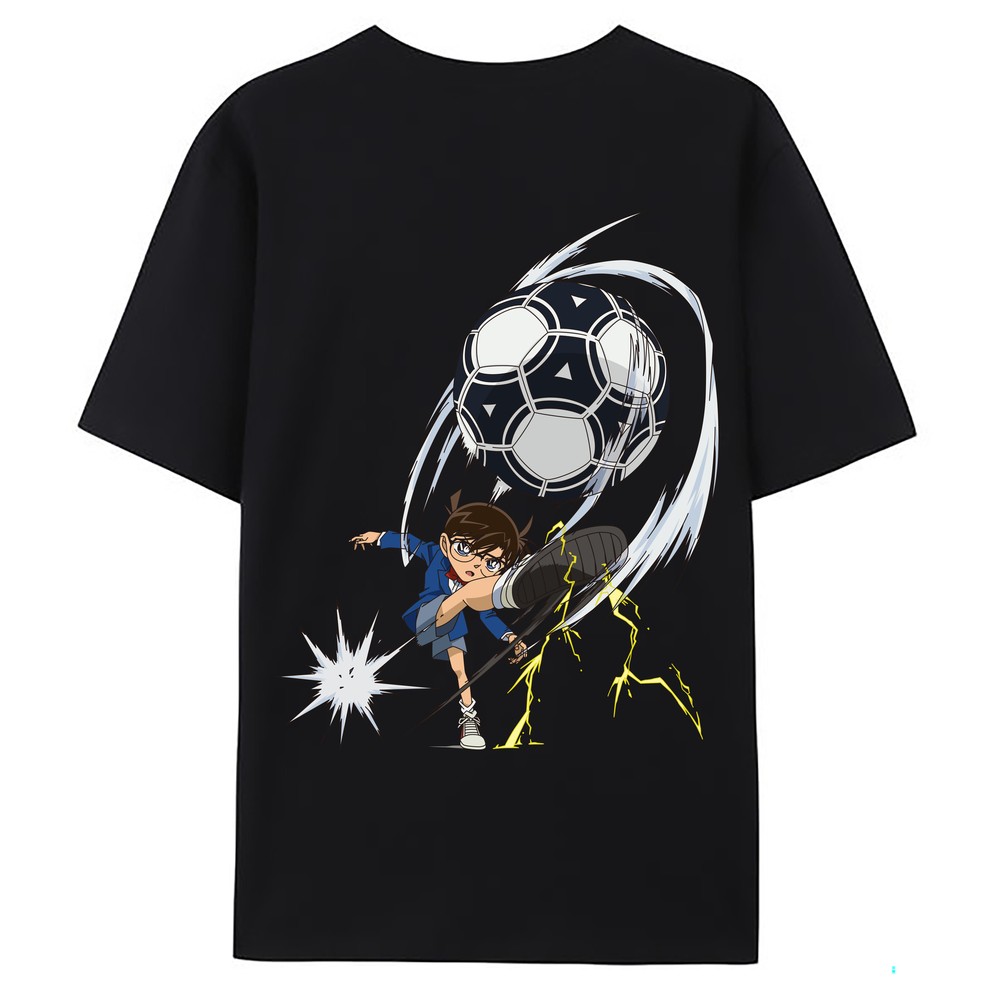 （画像用） 名探偵コナン 江戸川 コナン Detective Conan Conan Edogawa 綿100％ メンズ半袖Tシャツ（バックプリント） 通気性