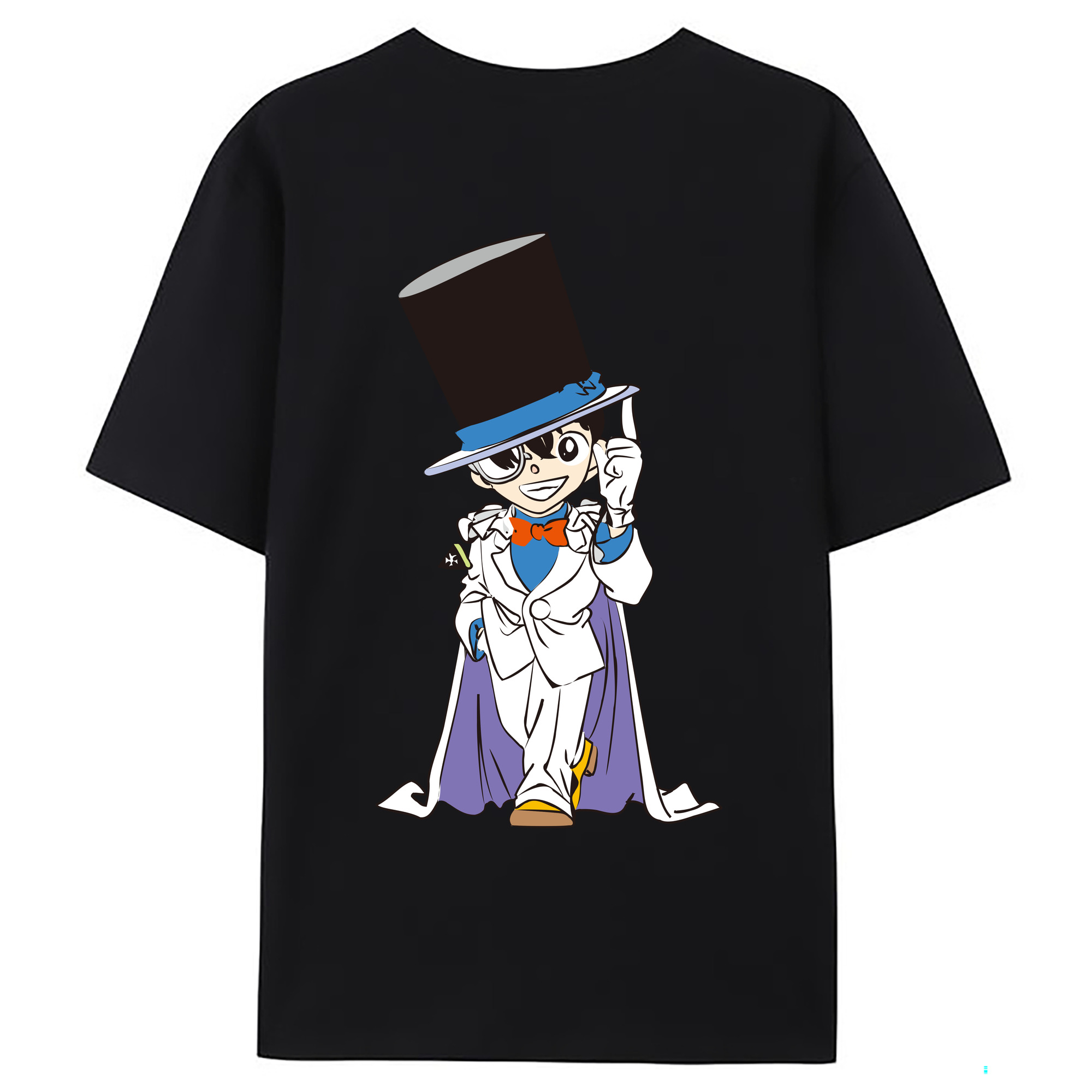 （画像用） 名探偵コナン 江戸川 コナン Detective Conan Conan Edogawa 綿100％ メンズ半袖Tシャツ（バックプリント） 通気性