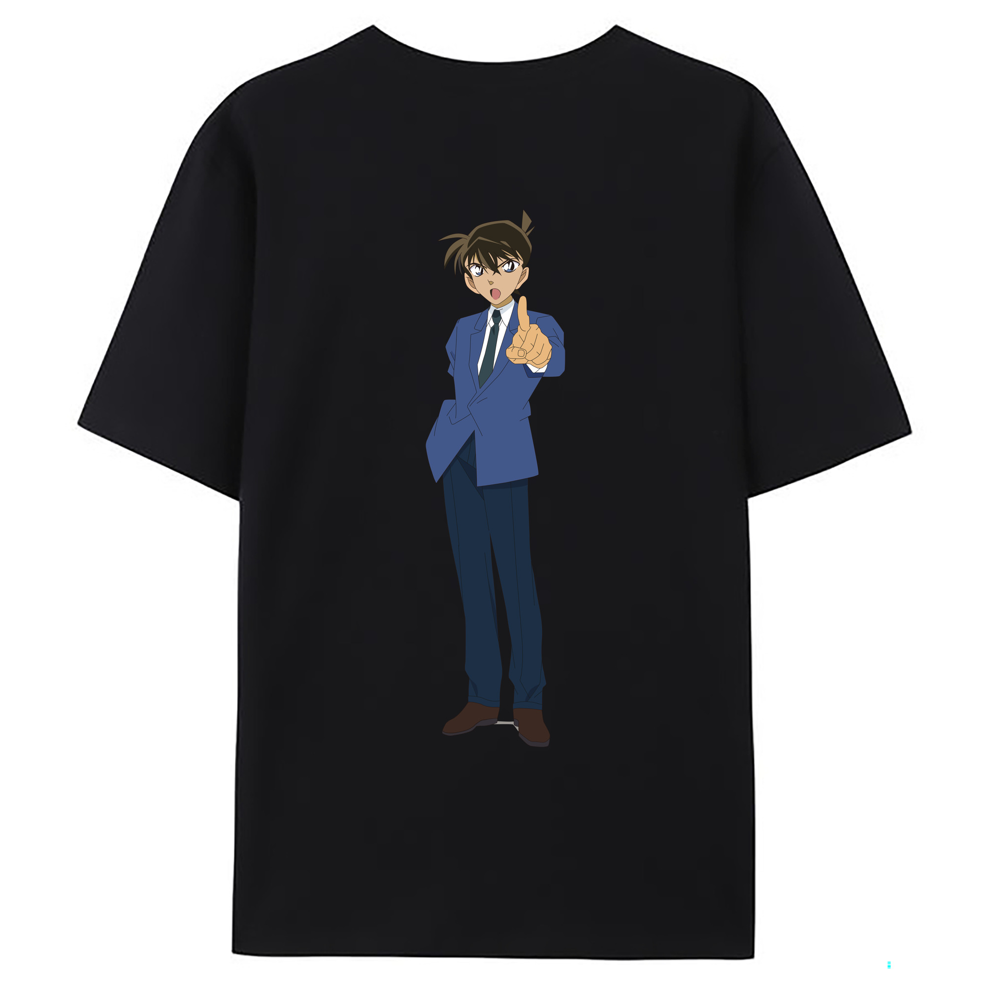 （画像用） 名探偵コナン 江戸川 コナン Detective Conan Conan Edogawa 綿100％ メンズ半袖Tシャツ（バックプリント） 通気性
