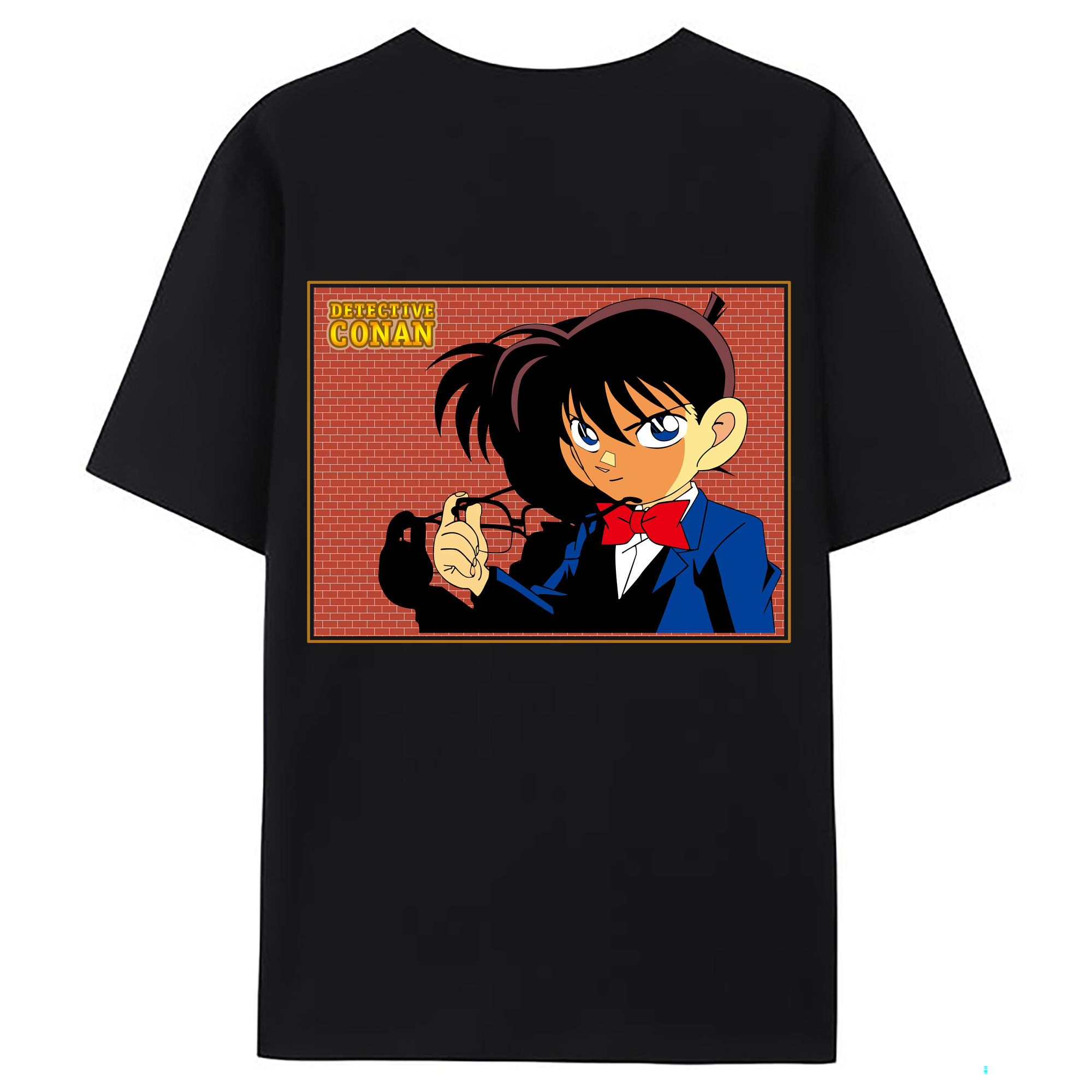 （画像用） 名探偵コナン 江戸川 コナン Detective Conan Conan Edogawa 綿100％ メンズ半袖Tシャツ（バックプリント） 通気性