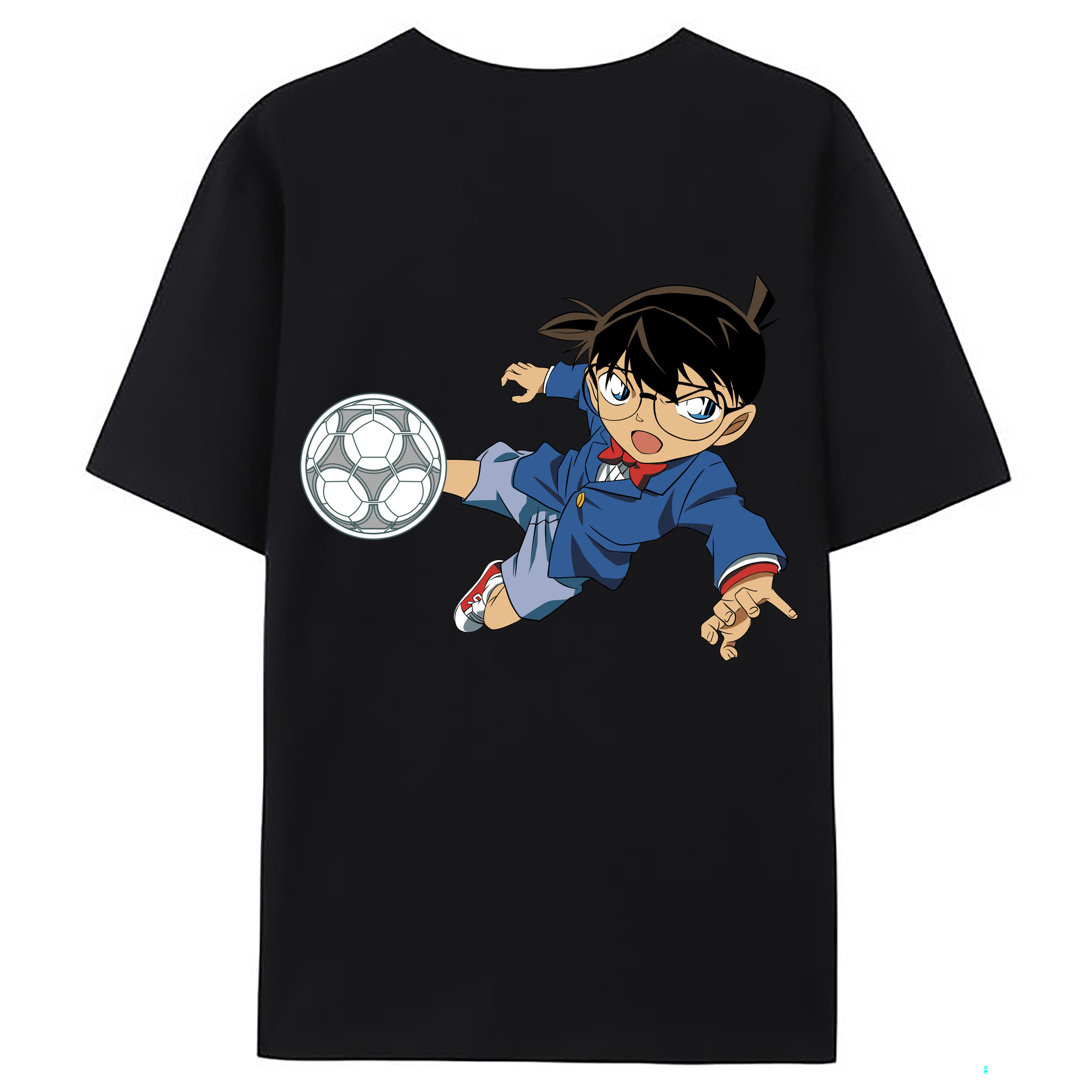 （画像用） 名探偵コナン 江戸川 コナン Detective Conan Conan Edogawa 綿100％ メンズ半袖Tシャツ（バックプリント） 通気性