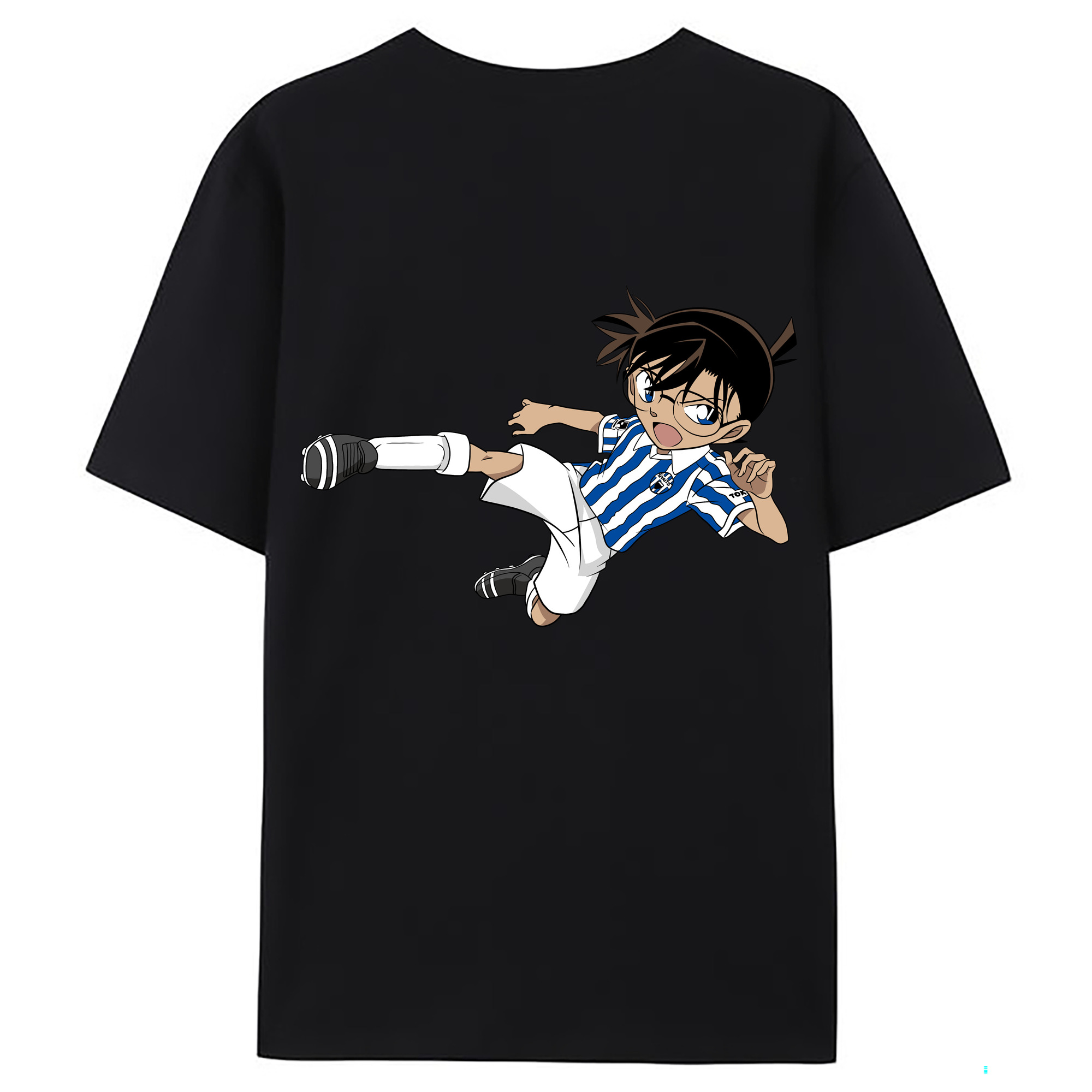 （画像用） 名探偵コナン 江戸川 コナン Detective Conan Conan Edogawa 綿100％ メンズ半袖Tシャツ（バックプリント） 通気性