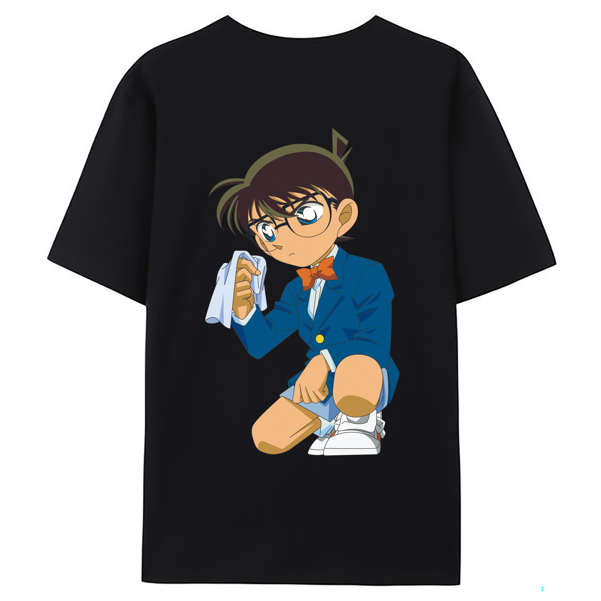 （画像用） 名探偵コナン 江戸川 コナン Detective Conan Conan Edogawa 綿100％ メンズ半袖Tシャツ（バックプリント） 通気性
