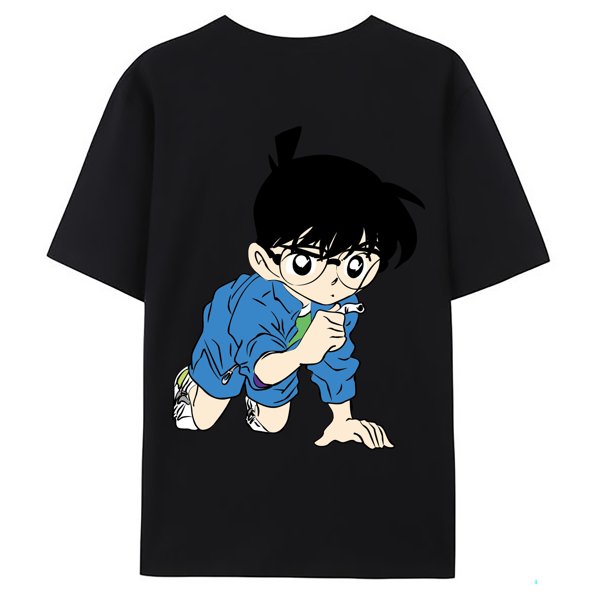 （画像用） 名探偵コナン 江戸川 コナン Detective Conan Conan Edogawa 綿100％ メンズ半袖Tシャツ（バックプリント） 通気性