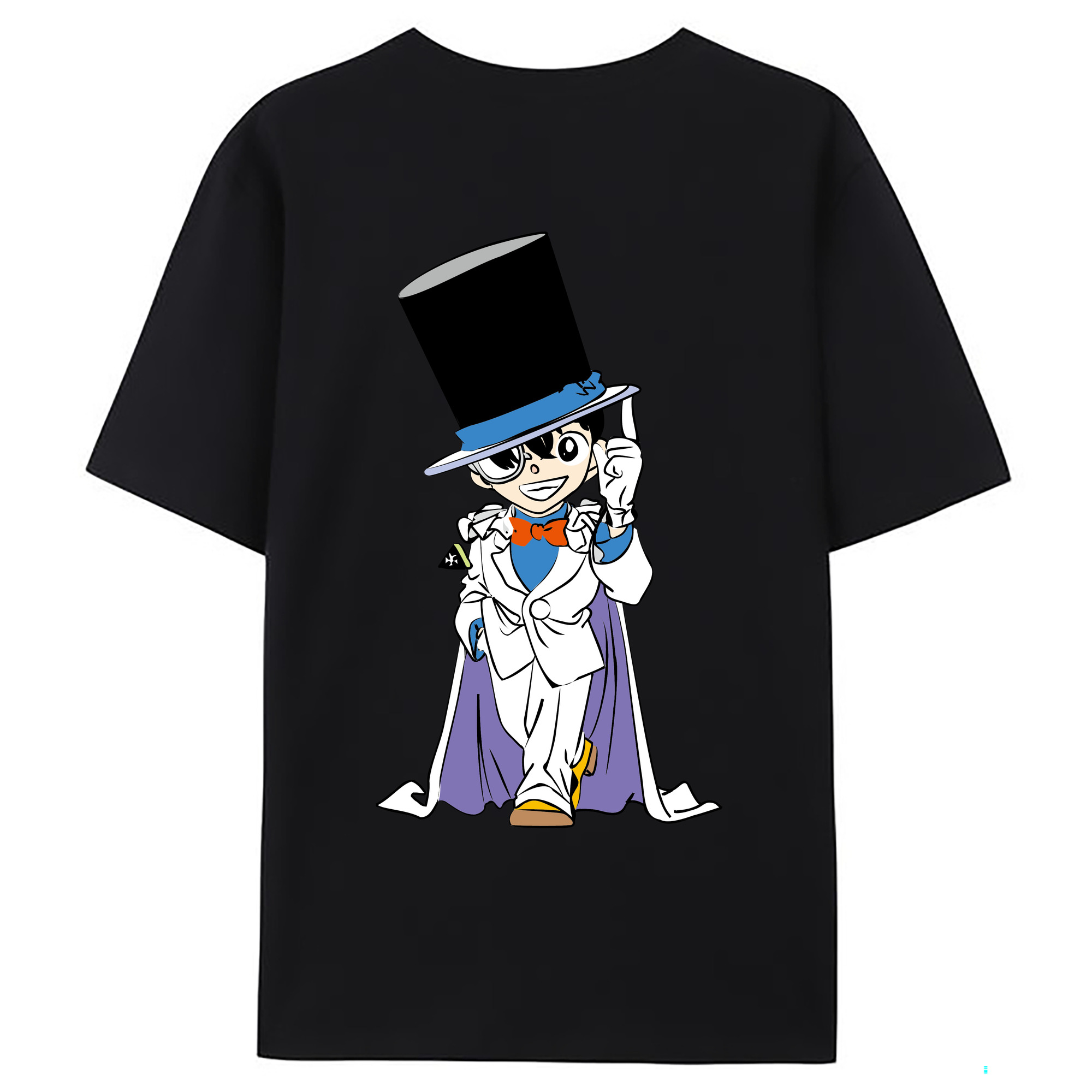 （画像用） 名探偵コナン 江戸川 コナン Detective Conan Conan Edogawa 綿100％ メンズ半袖Tシャツ（バックプリント） 通気性