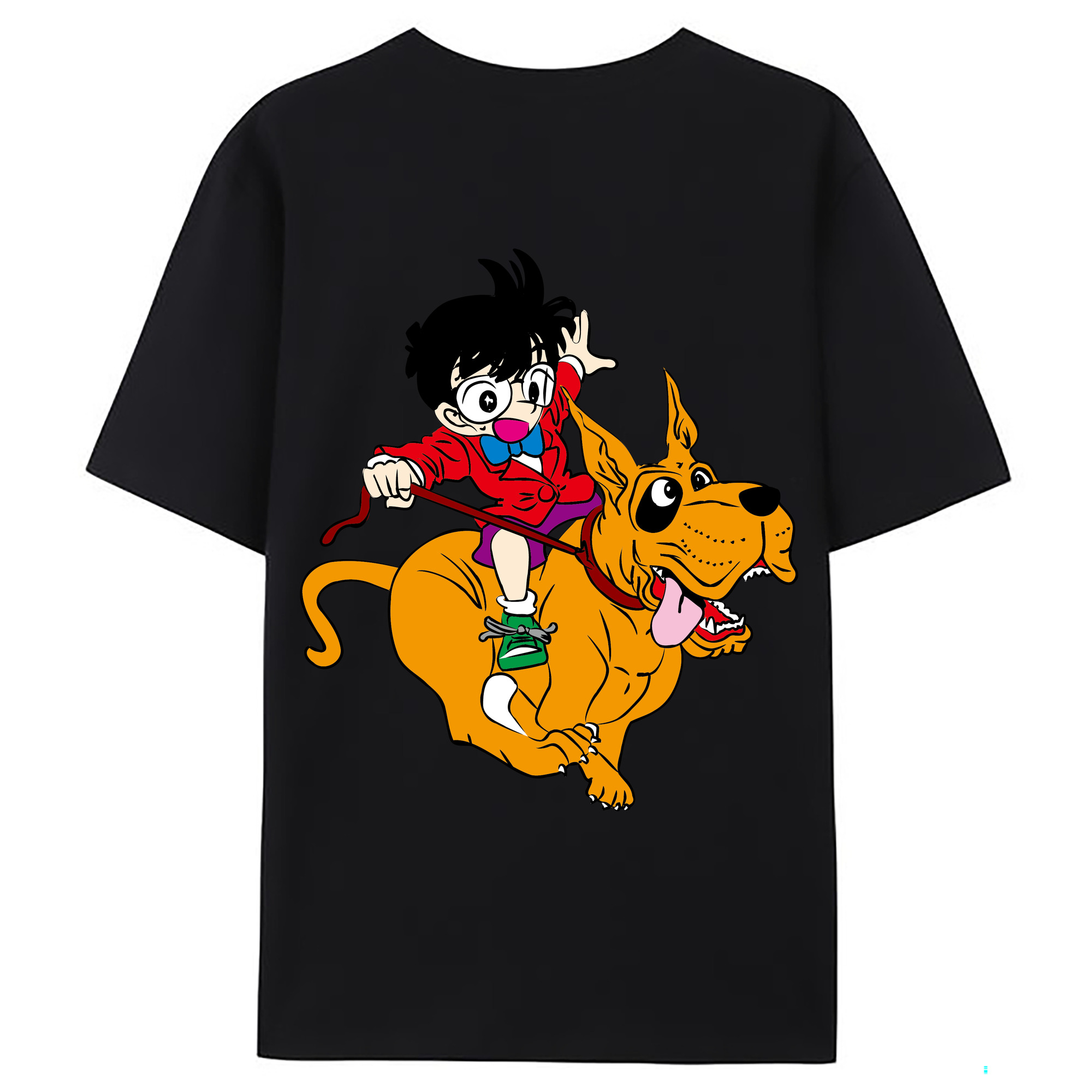 （画像用） 名探偵コナン 江戸川 コナン Detective Conan Conan Edogawa 綿100％ メンズ半袖Tシャツ（バックプリント） 通気性