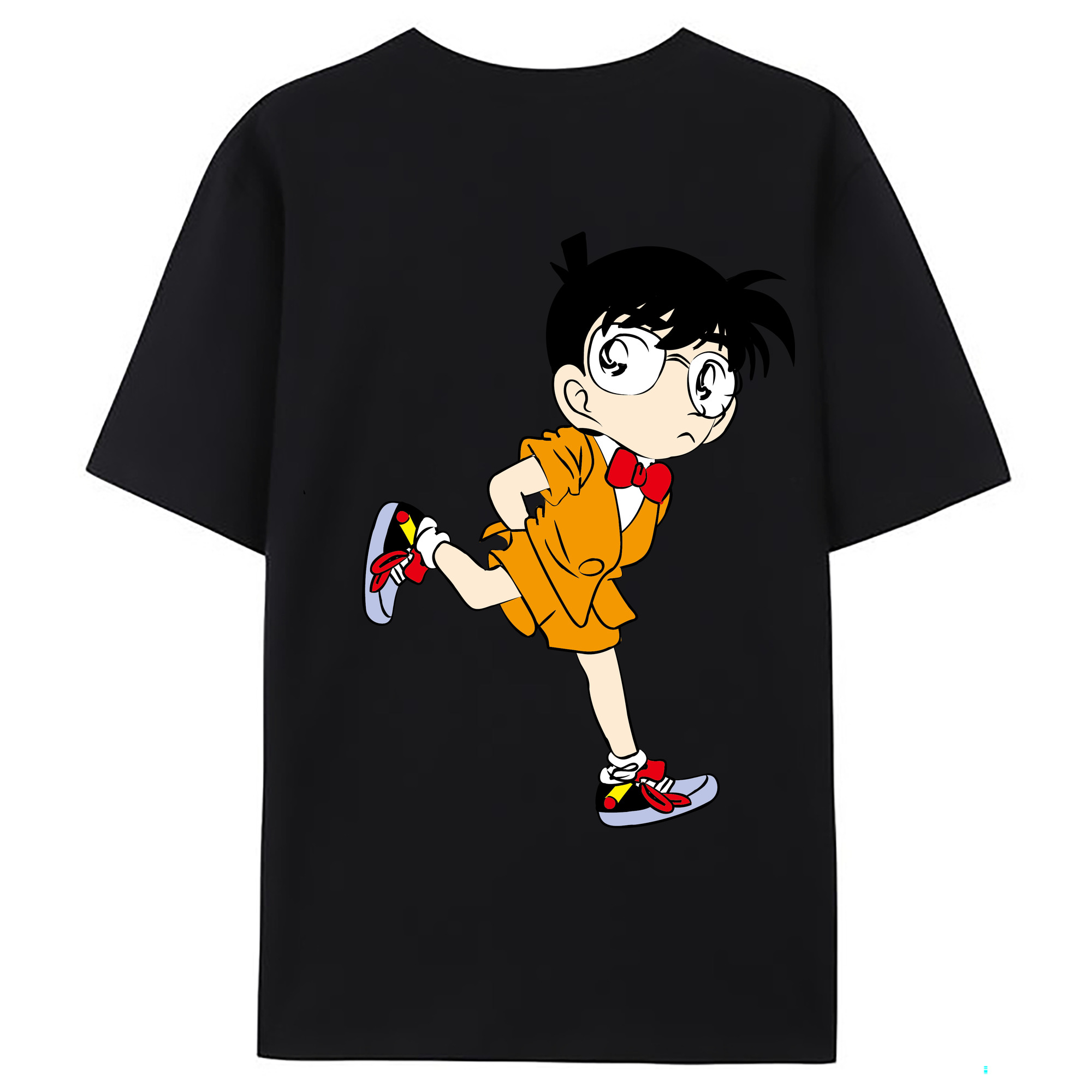 （画像用） 名探偵コナン 江戸川 コナン Detective Conan Conan Edogawa 綿100％ メンズ半袖Tシャツ（バックプリント） 通気性