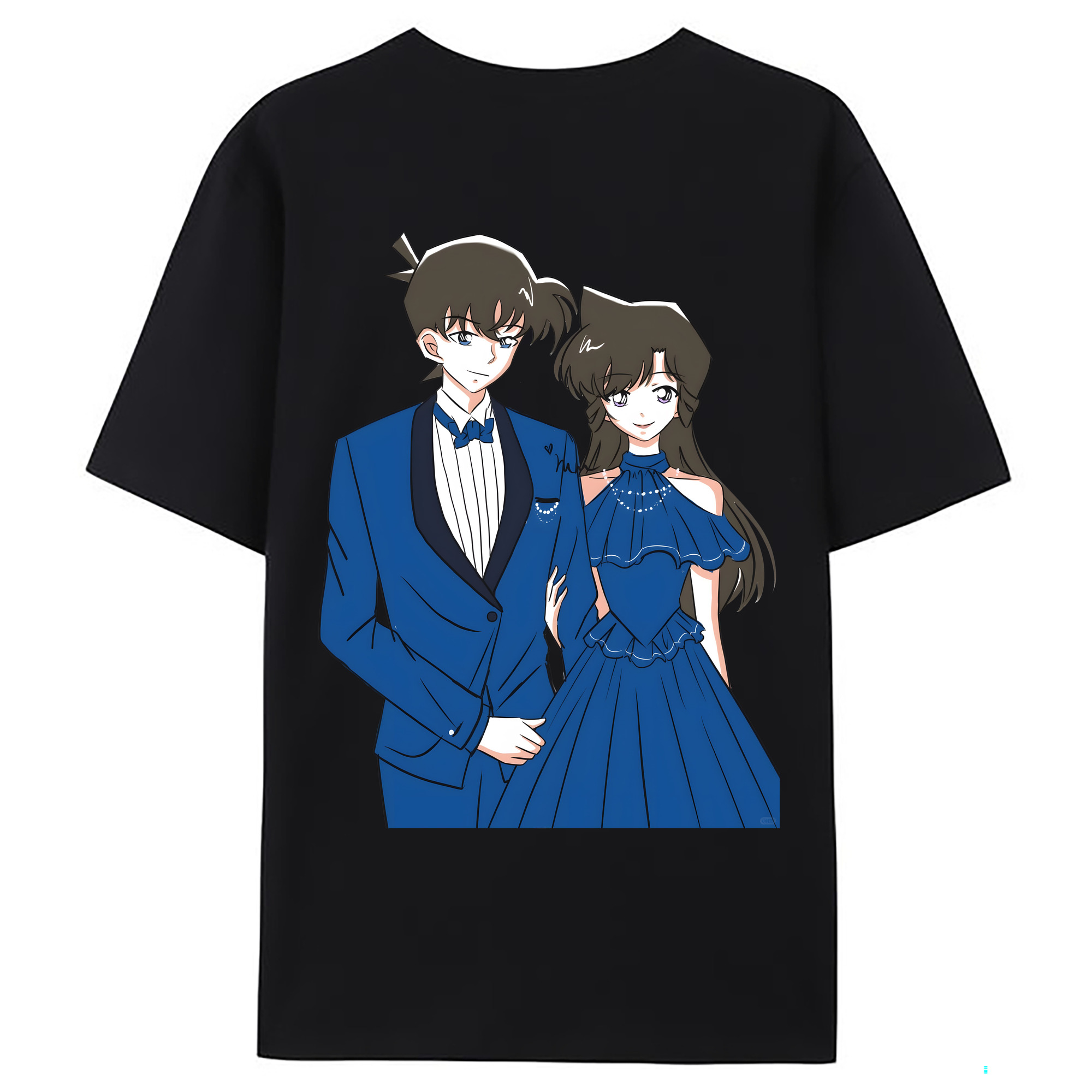 （画像用） 名探偵コナン 江戸川 コナン Detective Conan Conan Edogawa 綿100％ メンズ半袖Tシャツ（バックプリント） 通気性