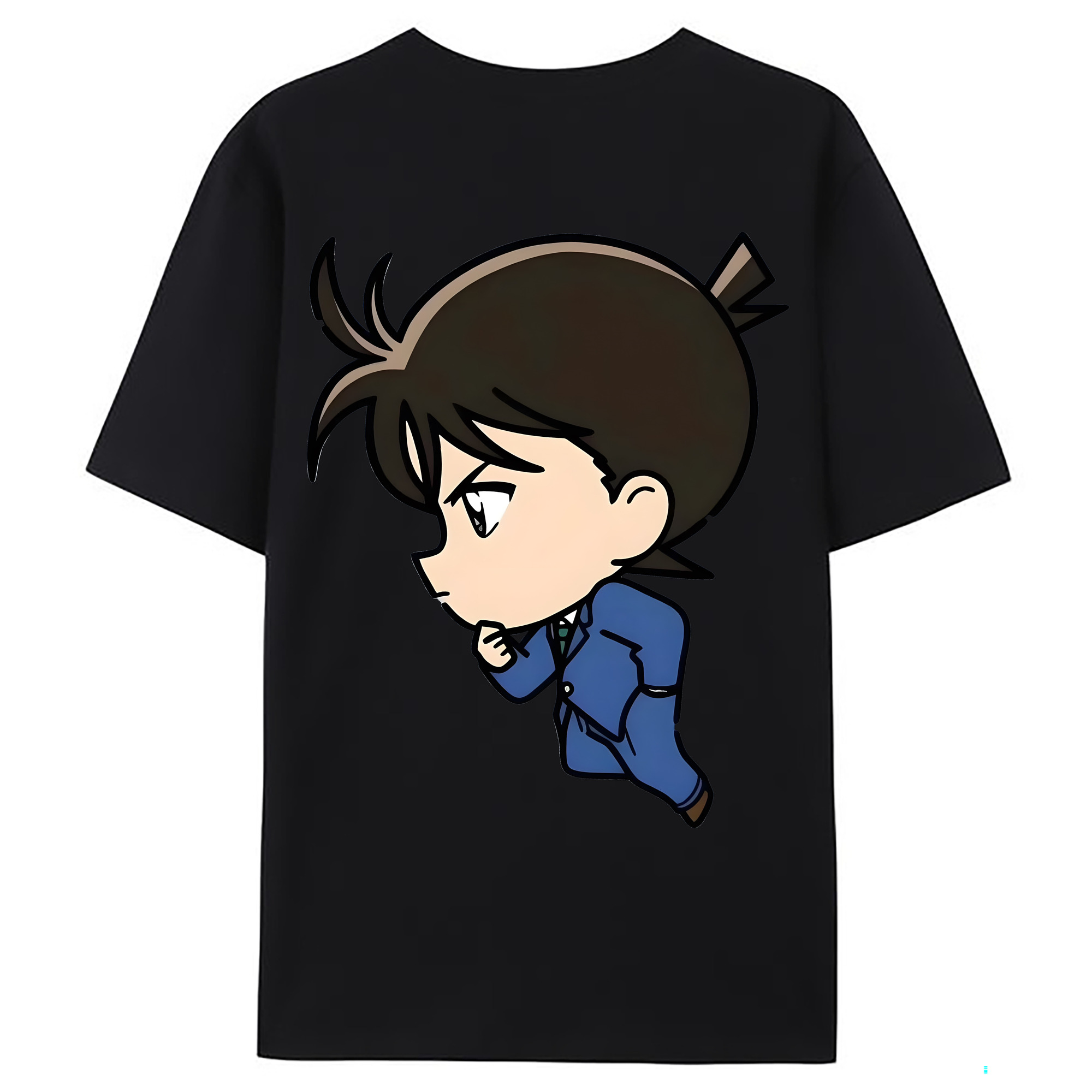 （画像用） 名探偵コナン 江戸川 コナン Detective Conan Conan Edogawa 綿100％ メンズ半袖Tシャツ（バックプリント） 通気性