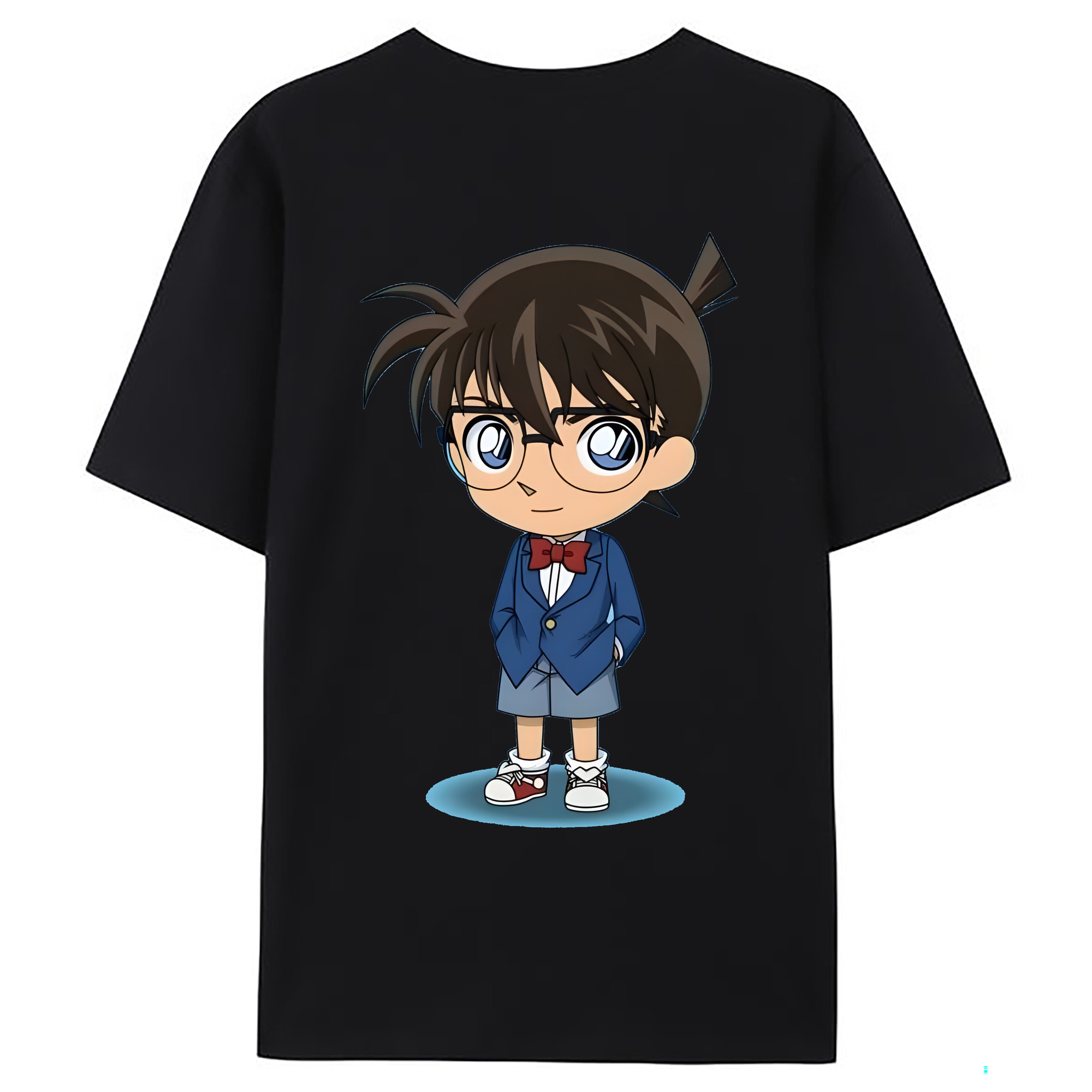 （画像用） 名探偵コナン 江戸川 コナン Detective Conan Conan Edogawa 綿100％ メンズ半袖Tシャツ（バックプリント） 通気性