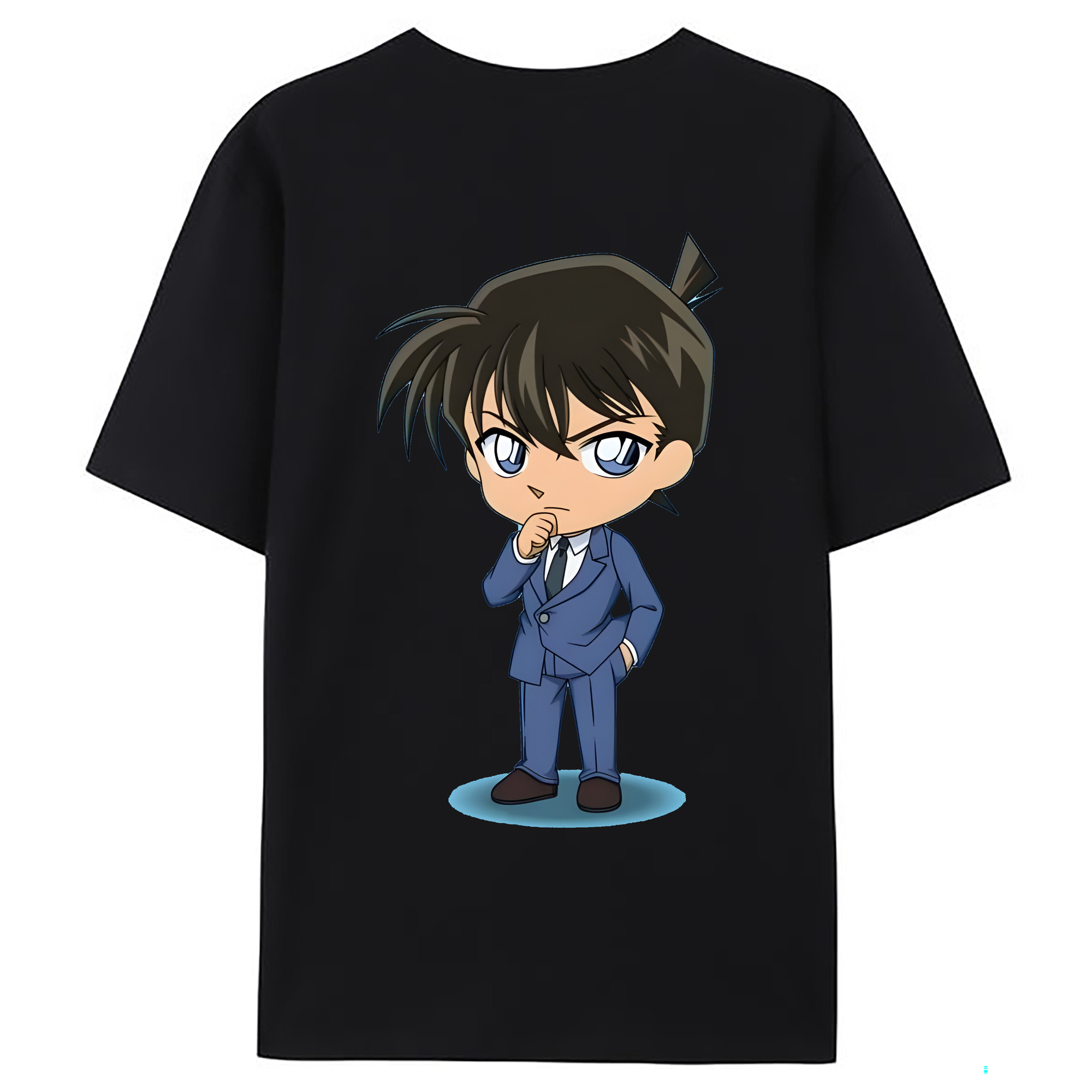 （画像用） 名探偵コナン 江戸川 コナン Detective Conan Conan Edogawa 綿100％ メンズ半袖Tシャツ（バックプリント） 通気性
