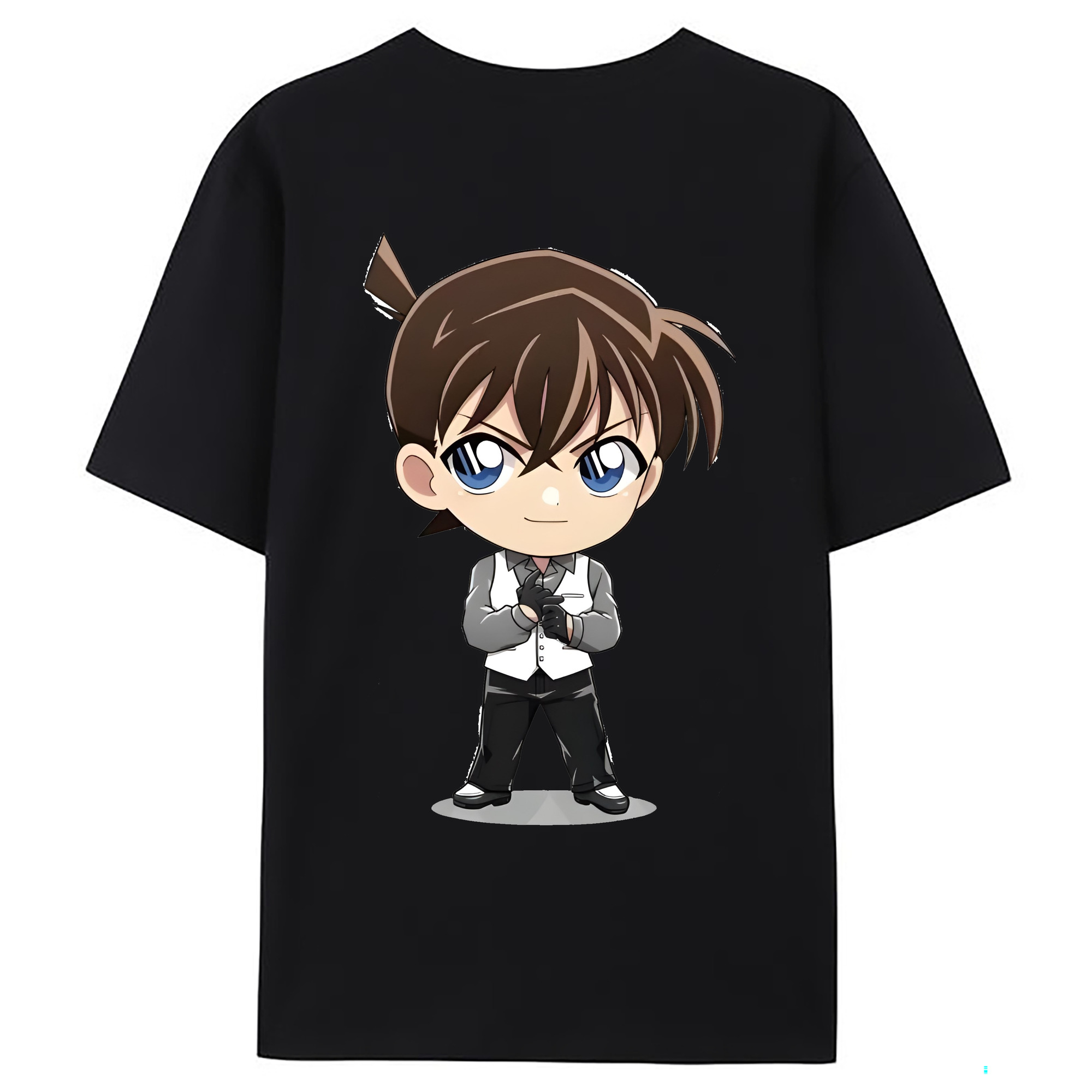 （画像用） 名探偵コナン 江戸川 コナン Detective Conan Conan Edogawa 綿100％ メンズ半袖Tシャツ（バックプリント） 通気性