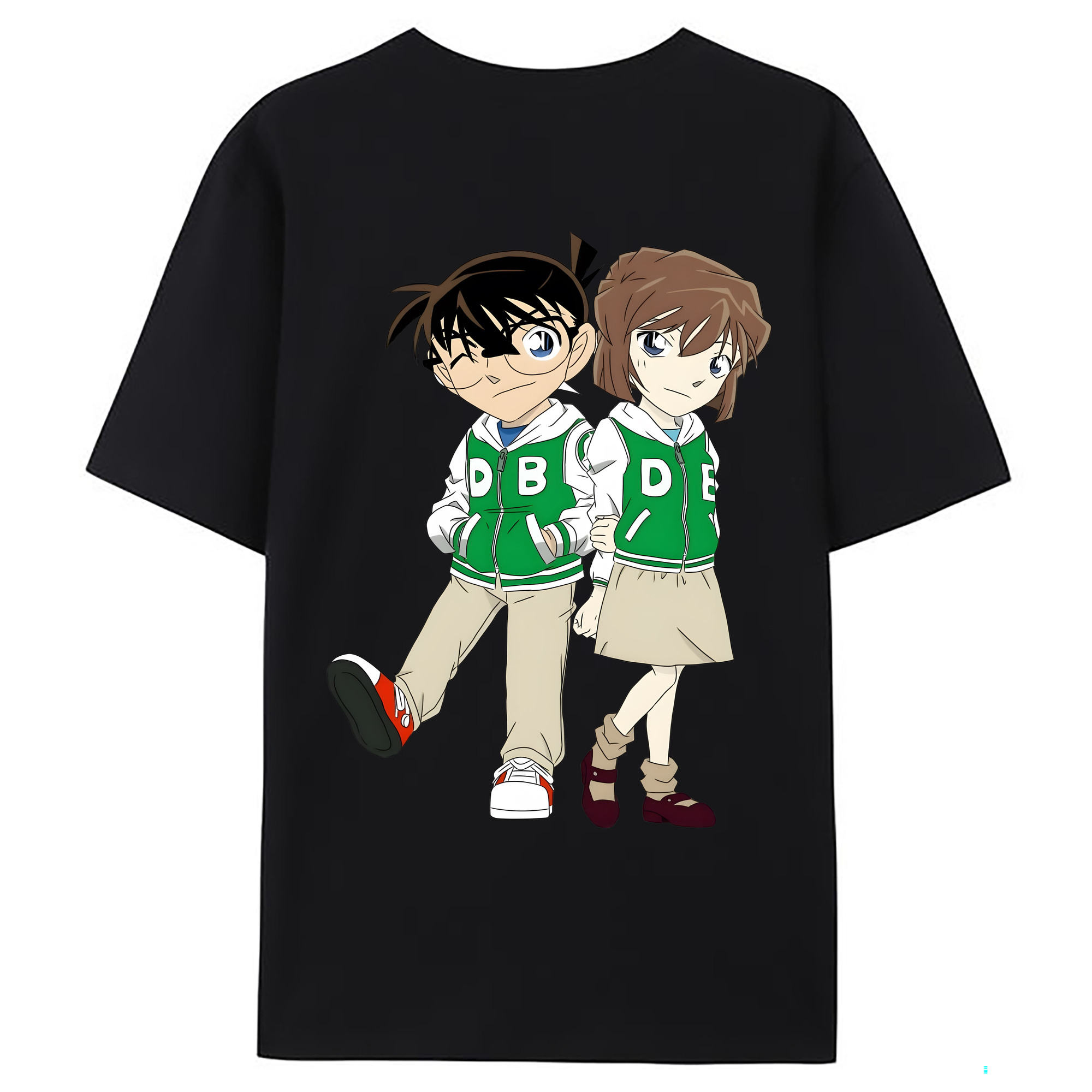 （画像用） 名探偵コナン 江戸川 コナン Detective Conan Conan Edogawa 綿100％ メンズ半袖Tシャツ（バックプリント） 通気性