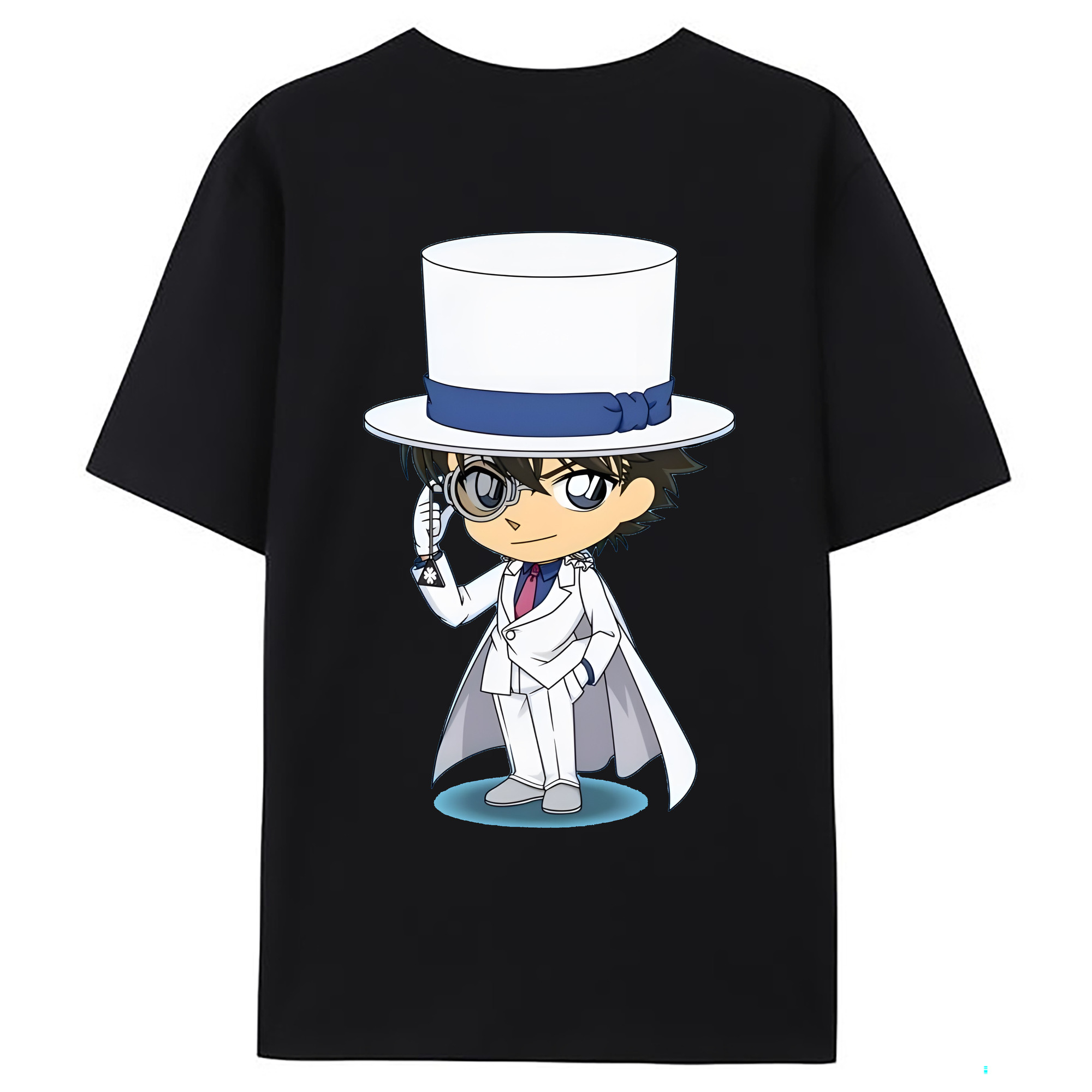 （画像用） 名探偵コナン くろば かいと Detective Conan Kuroba Kaito 綿100％ メンズ半袖Tシャツ（バックプリント） 通気性