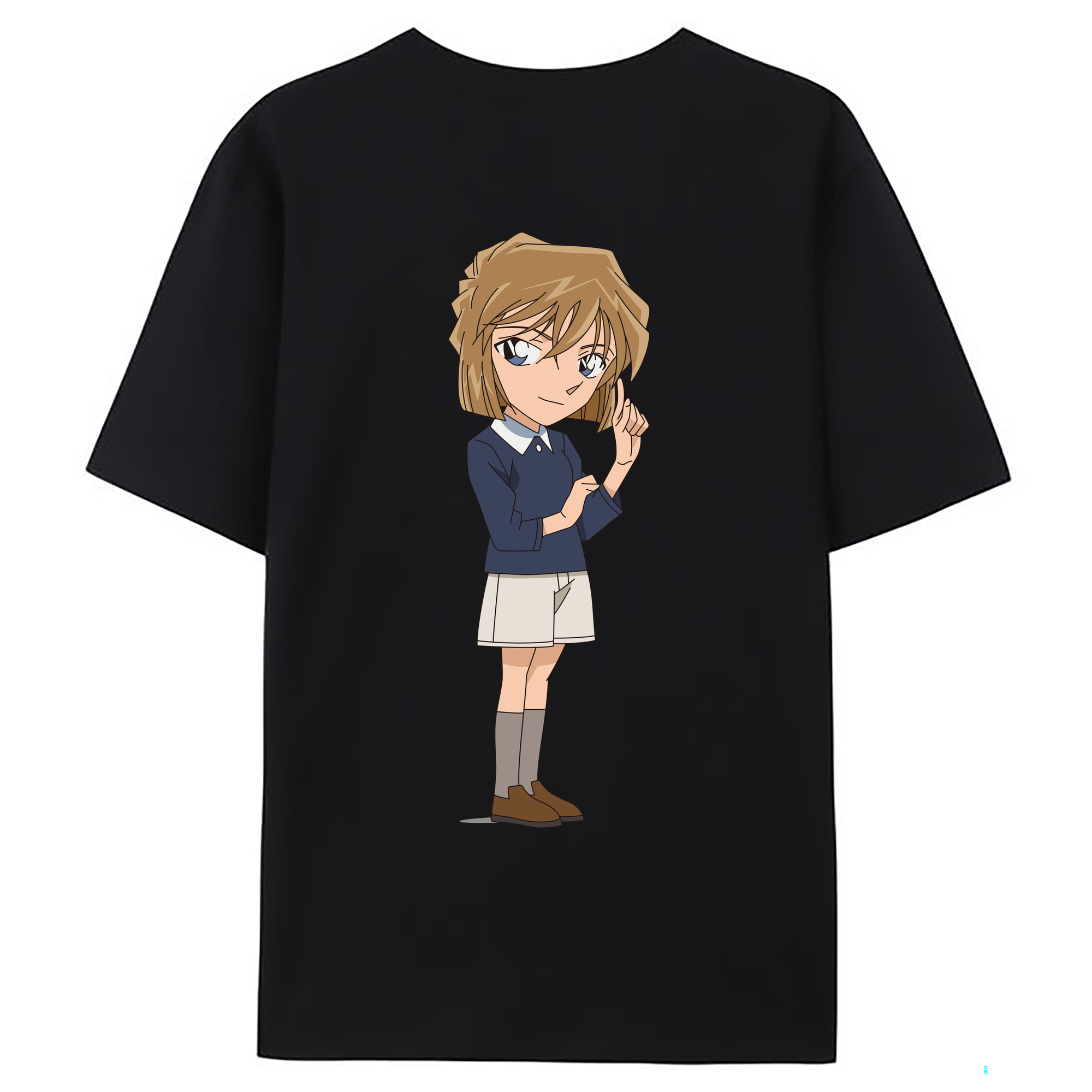 （画像用） 名探偵コナン 灰原 哀 はいばら あい Detective Conan Anita Hailey、Vi Graythorn Haibara Ai 綿100％ メンズ半袖Tシャツ（バックプリント） 通気性