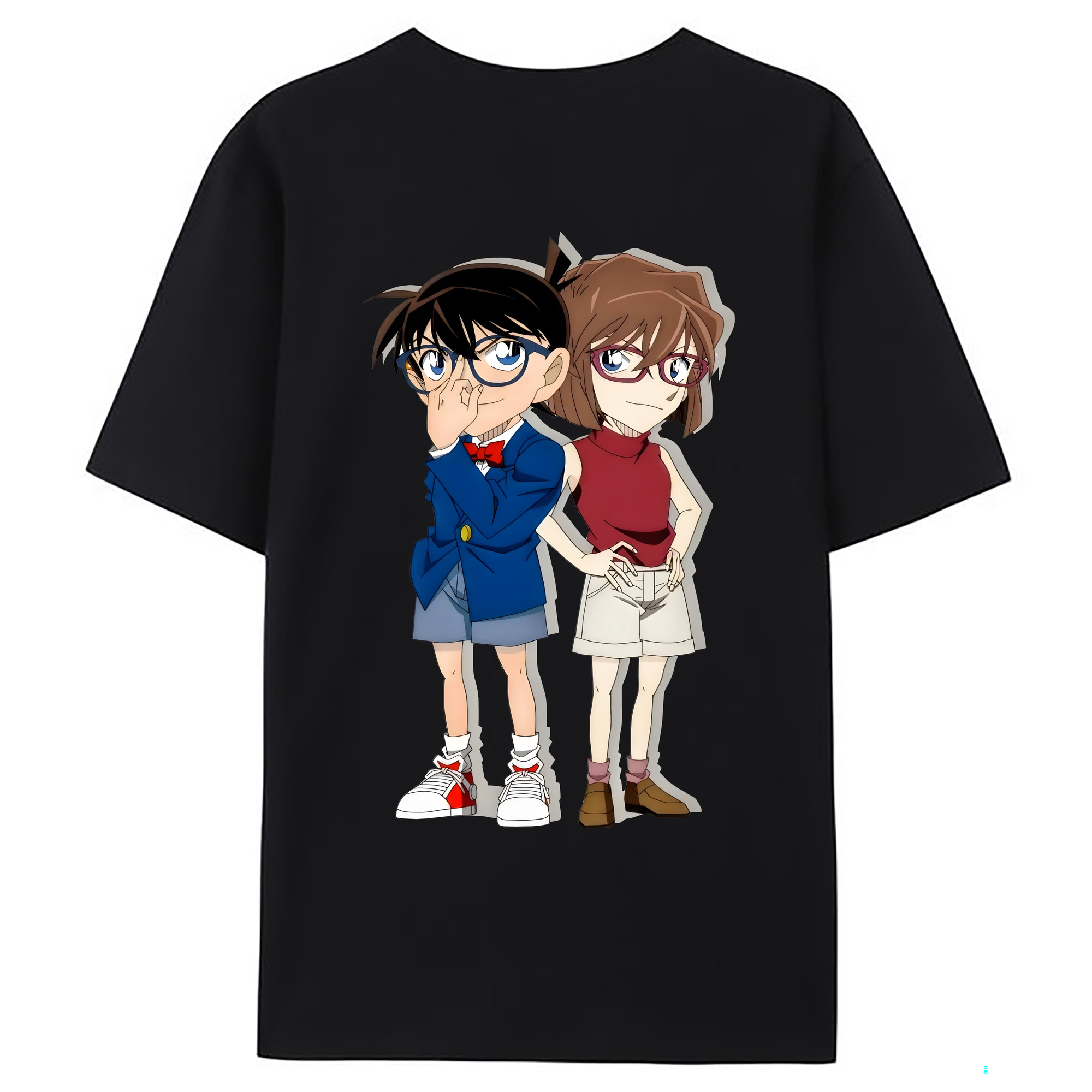 （画像用） 名探偵コナン 灰原 哀 はいばら あい Detective Conan Anita Hailey、Vi Graythorn Haibara Ai 綿100％ メンズ半袖Tシャツ（バックプリント） 通気性