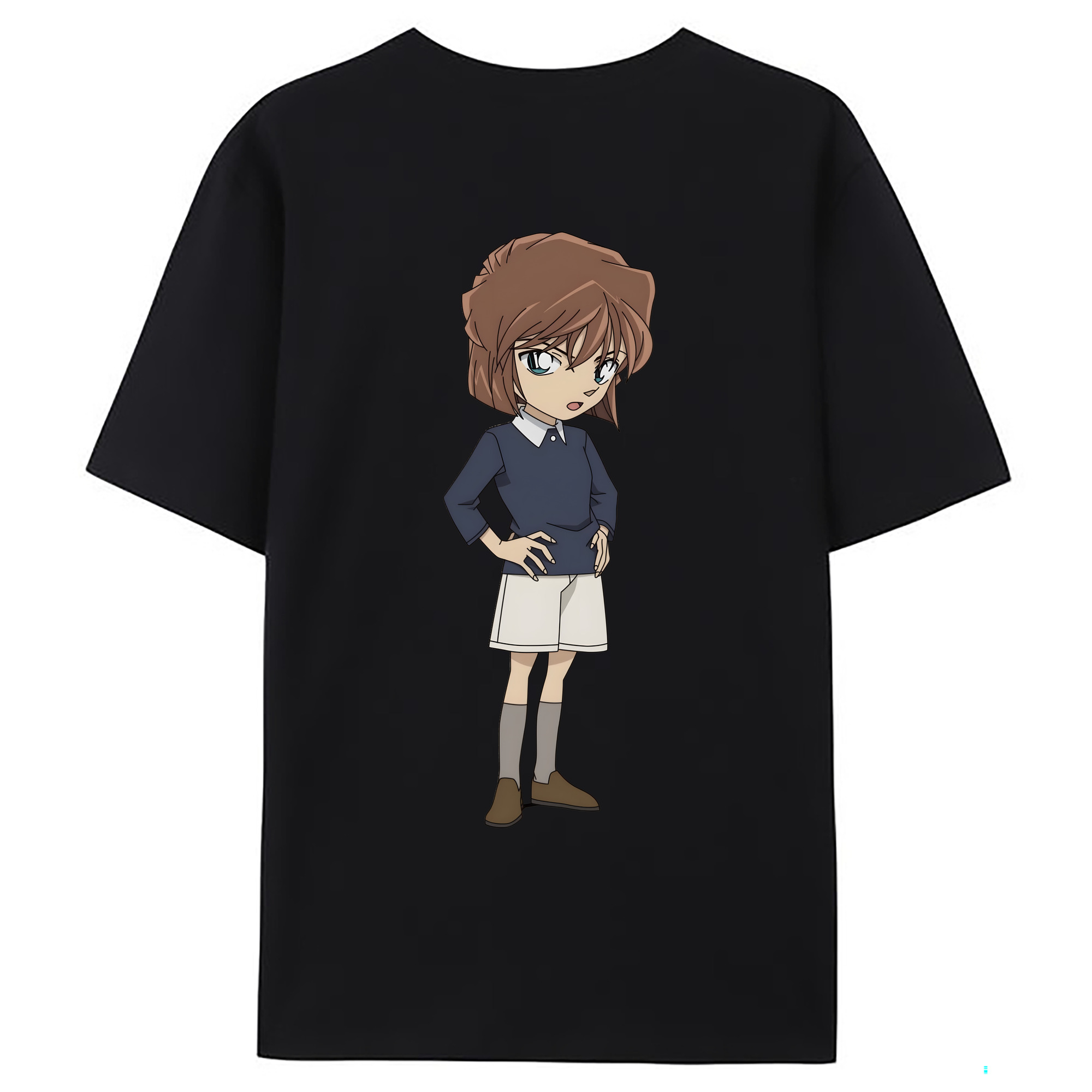 （画像用） 名探偵コナン 灰原 哀 はいばら あい Detective Conan Anita Hailey、Vi Graythorn Haibara Ai 綿100％ メンズ半袖Tシャツ（バックプリント） 通気性