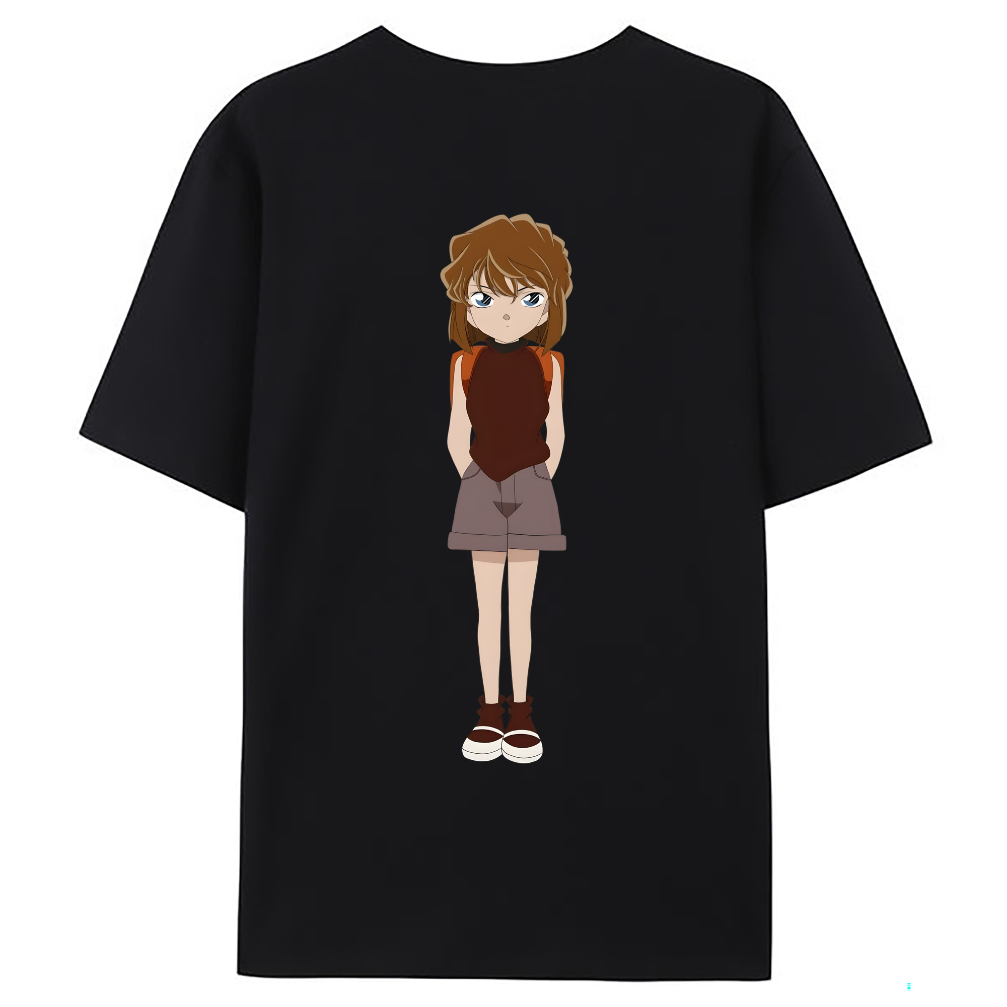 （画像用） 名探偵コナン 灰原 哀 はいばら あい Detective Conan Anita Hailey、Vi Graythorn Haibara Ai 綿100％ メンズ半袖Tシャツ（バックプリント） 通気性