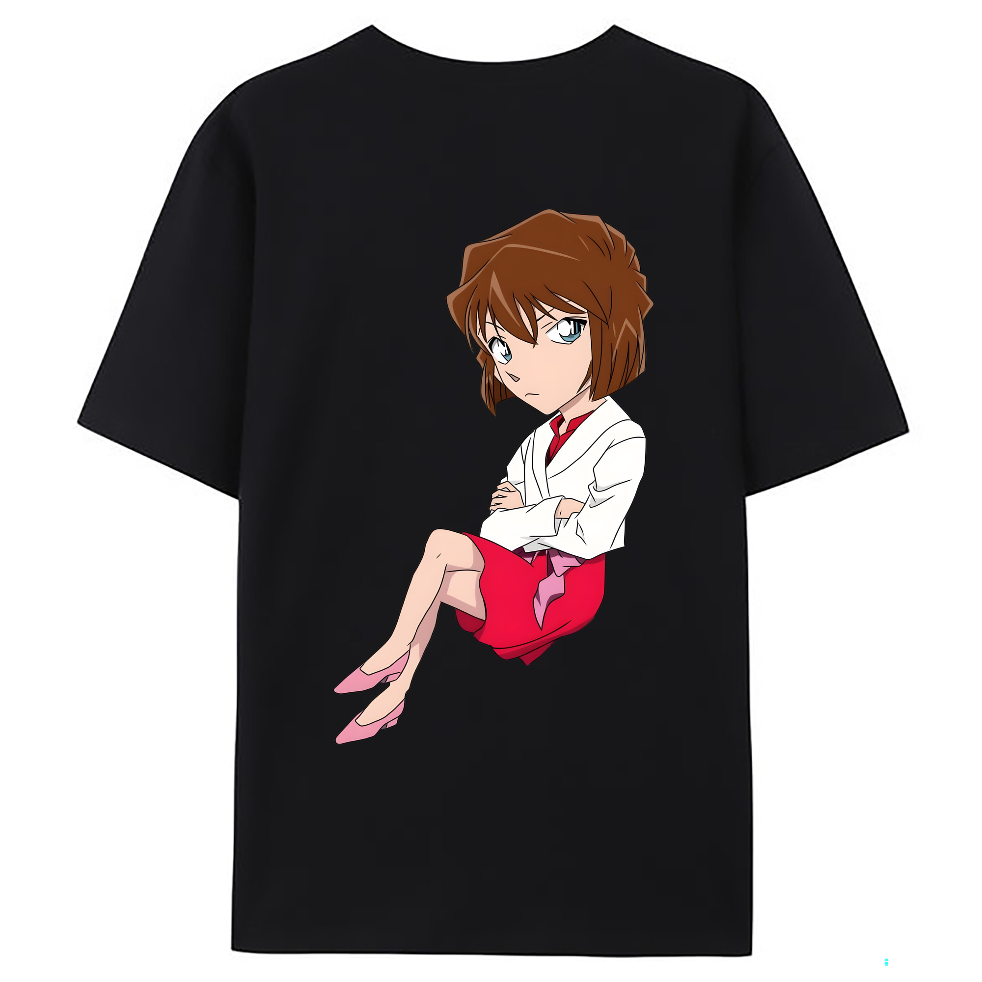（画像用） 名探偵コナン 灰原 哀 はいばら あい Detective Conan Anita Hailey、Vi Graythorn Haibara Ai 綿100％ メンズ半袖Tシャツ（バックプリント） 通気性