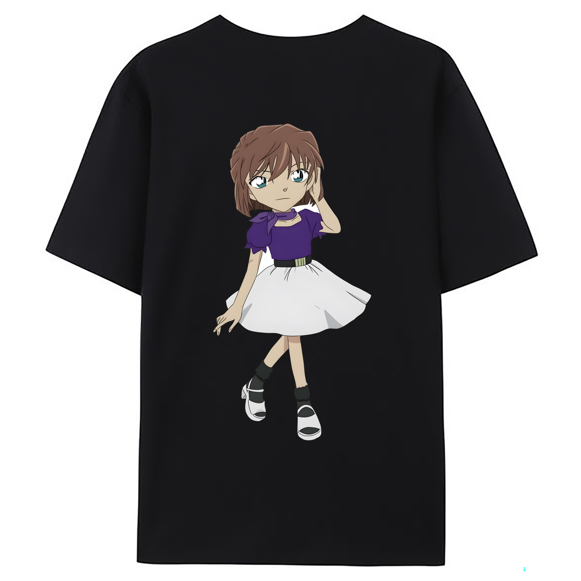 （画像用） 名探偵コナン 灰原 哀 はいばら あい Detective Conan Anita Hailey、Vi Graythorn Haibara Ai 綿100％ メンズ半袖Tシャツ（バックプリント） 通気性