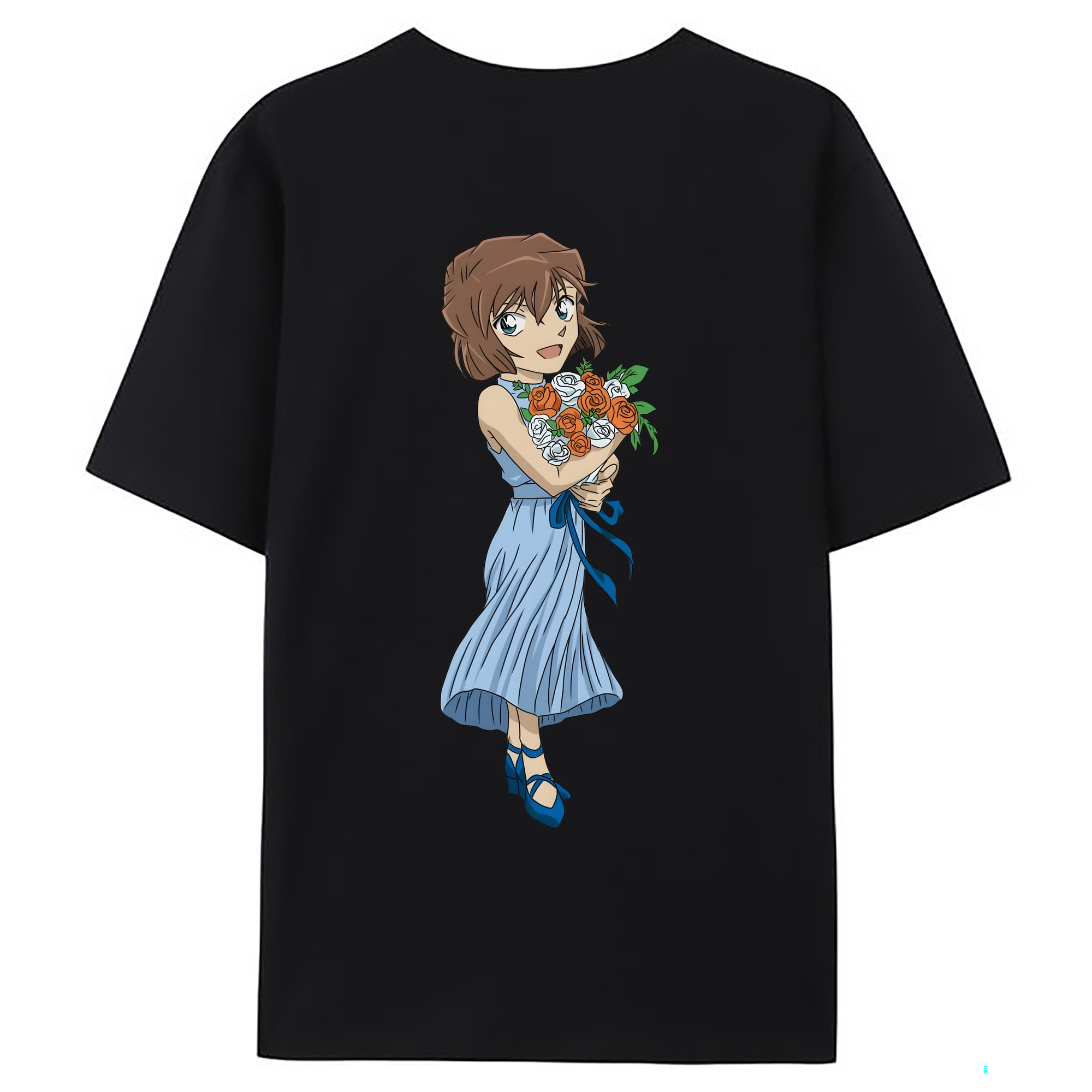 （画像用） 名探偵コナン 灰原 哀 はいばら あい Detective Conan Anita Hailey、Vi Graythorn Haibara Ai 綿100％ メンズ半袖Tシャツ（バックプリント） 通気性