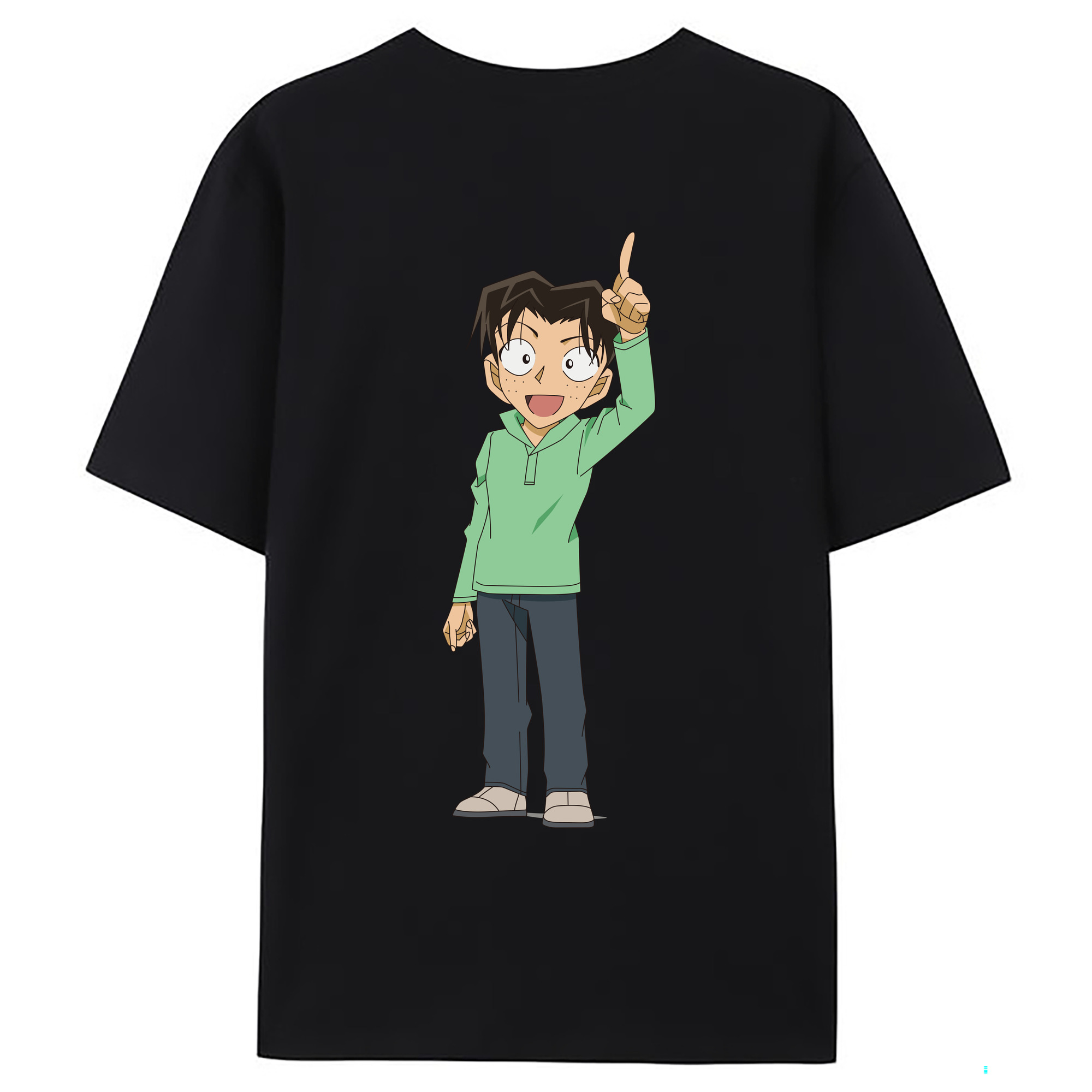 （画像用） 名探偵コナン 円谷 光彦 つぶらや みつひこ Detective Conan Mitch Tennyson 綿100％ メンズ半袖Tシャツ（バックプリント） 通気性