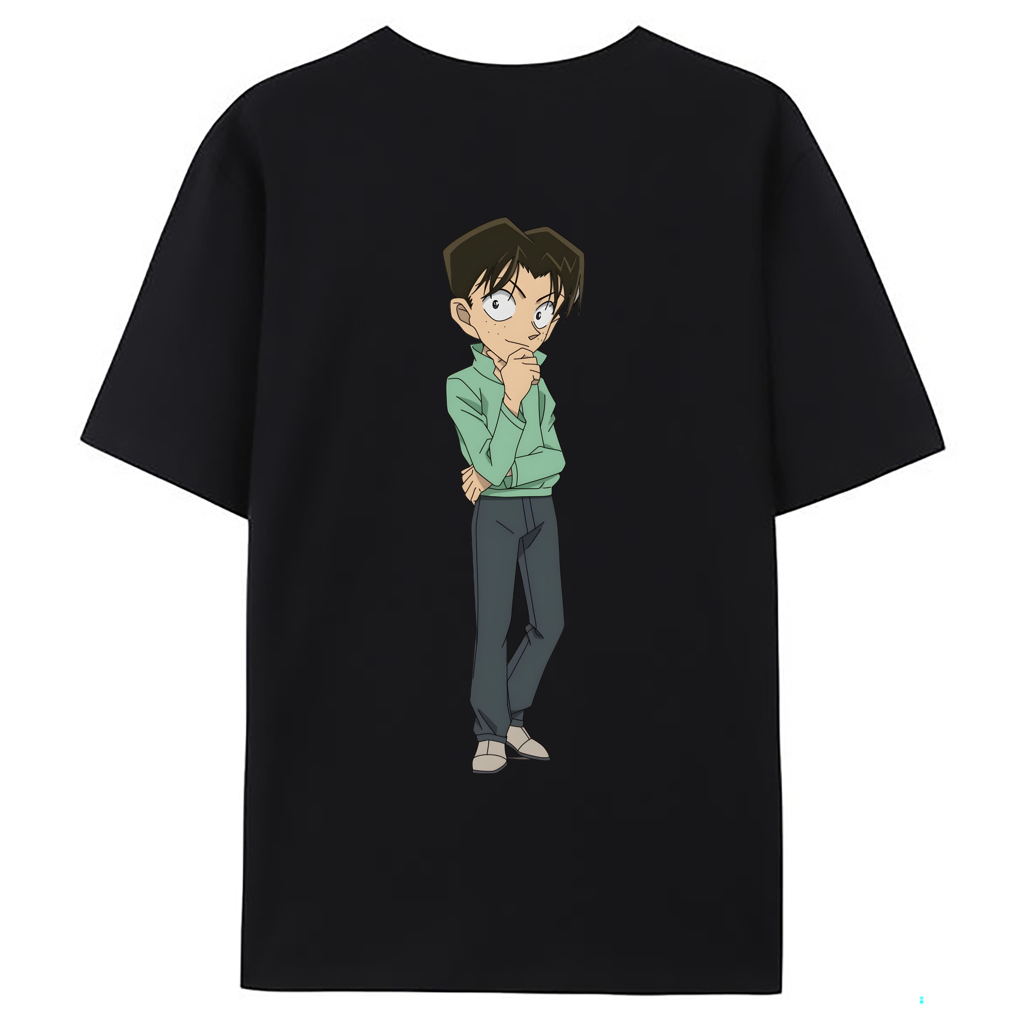 （画像用） 名探偵コナン 円谷 光彦 つぶらや みつひこ Detective Conan Mitch Tennyson 綿100％ メンズ半袖Tシャツ（バックプリント） 通気性