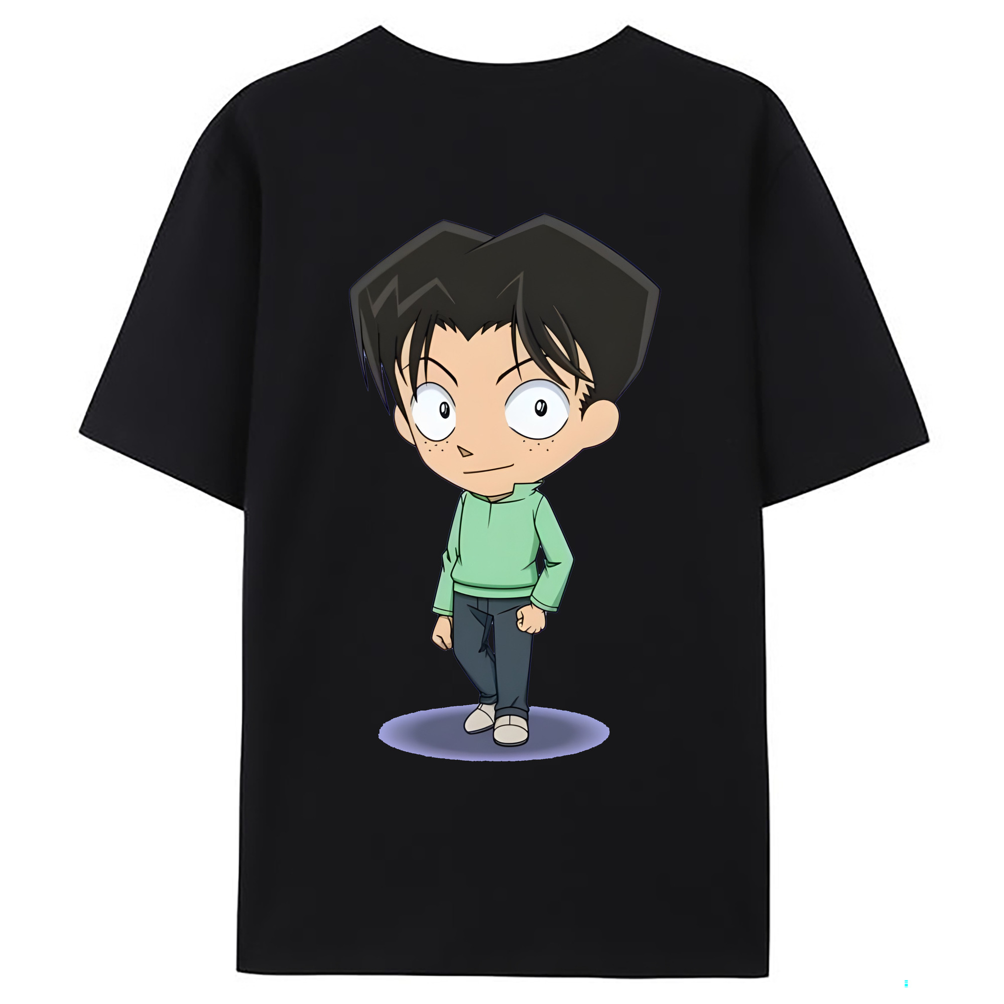 （画像用） 名探偵コナン 円谷 光彦 つぶらや みつひこ Detective Conan Mitch Tennyson 綿100％ メンズ半袖Tシャツ（バックプリント） 通気性