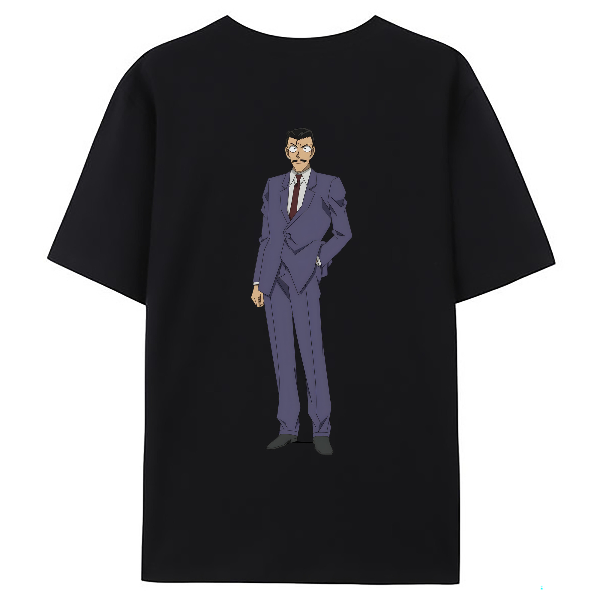 （画像用） 名探偵コナン 毛利 小五郎 もうり こごろう Detective Conan 綿100％ メンズ半袖Tシャツ（バックプリント） 通気性