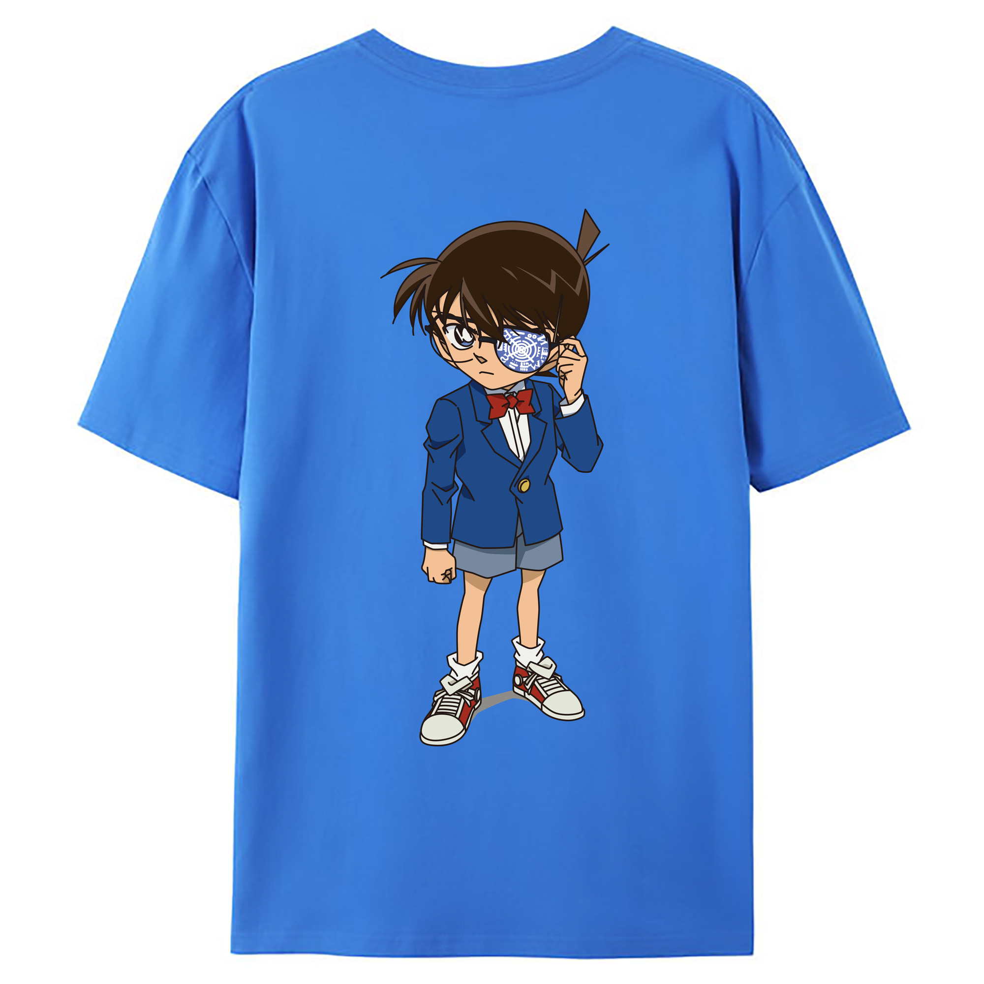（画像用） 名探偵コナン 江戸川 コナン Detective Conan Conan Edogawa 綿100％ メンズ半袖Tシャツ（バックプリント） 通気性