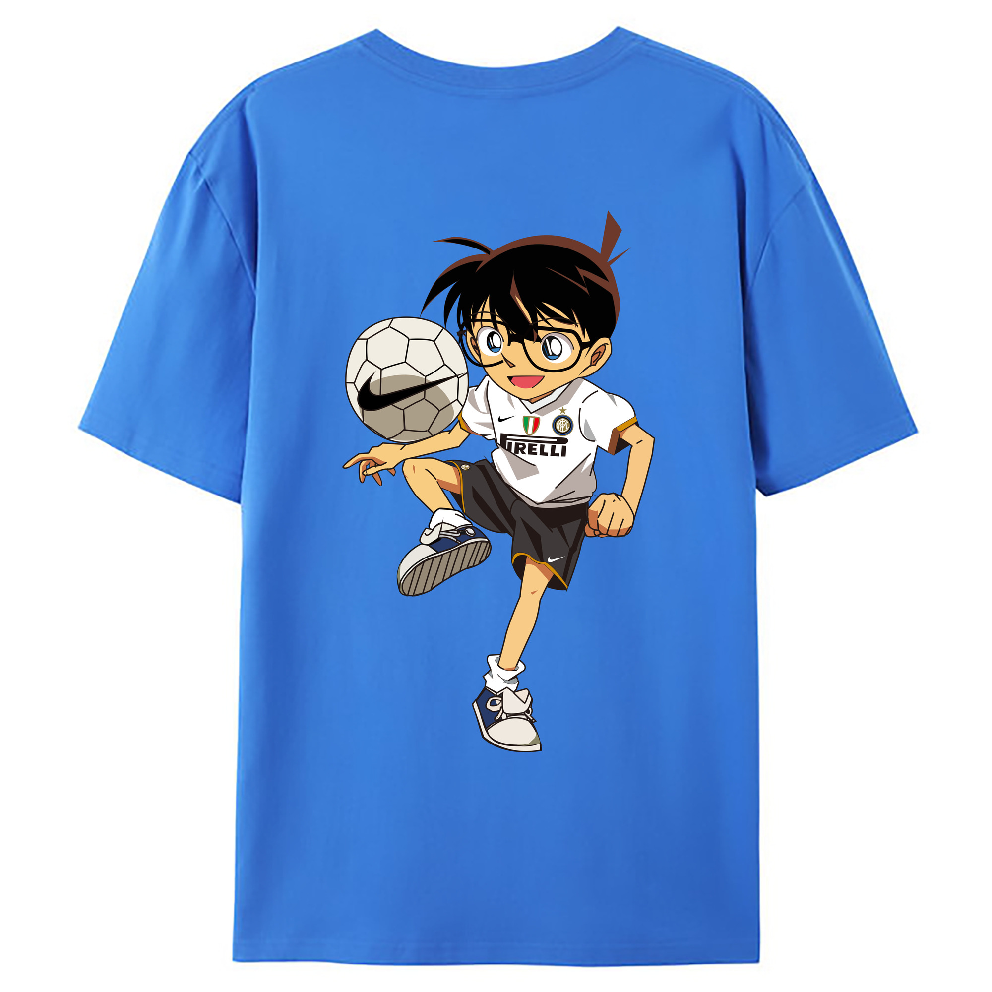 （画像用） 名探偵コナン 江戸川 コナン Detective Conan Conan Edogawa 綿100％ メンズ半袖Tシャツ（バックプリント） 通気性