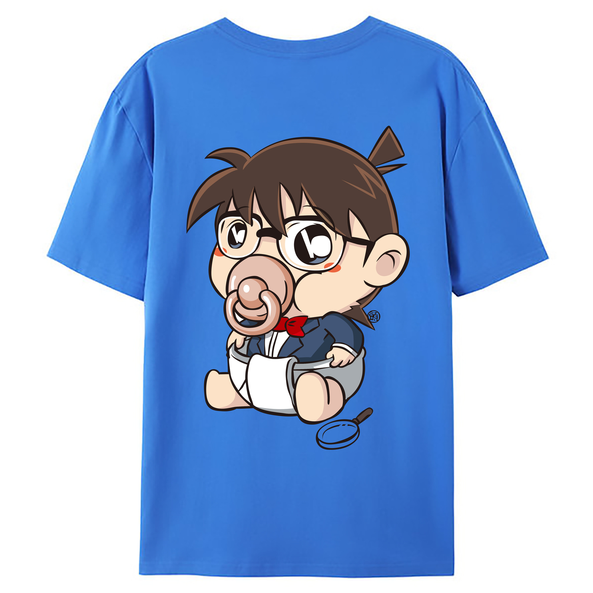 （画像用） 名探偵コナン 江戸川 コナン Detective Conan Conan Edogawa 綿100％ メンズ半袖Tシャツ（バックプリント） 通気性