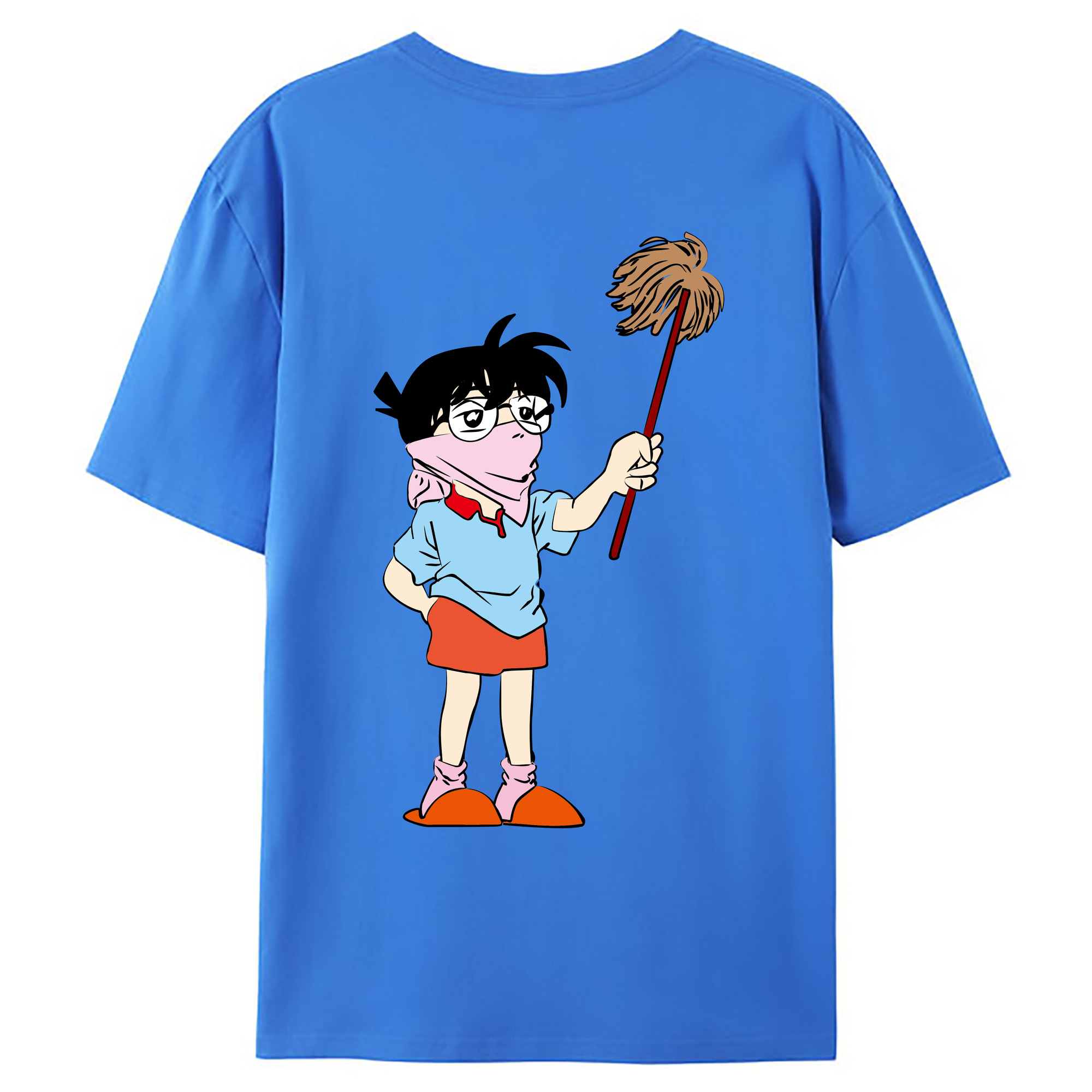 （画像用） 名探偵コナン 江戸川 コナン Detective Conan Conan Edogawa 綿100％ メンズ半袖Tシャツ（バックプリント） 通気性