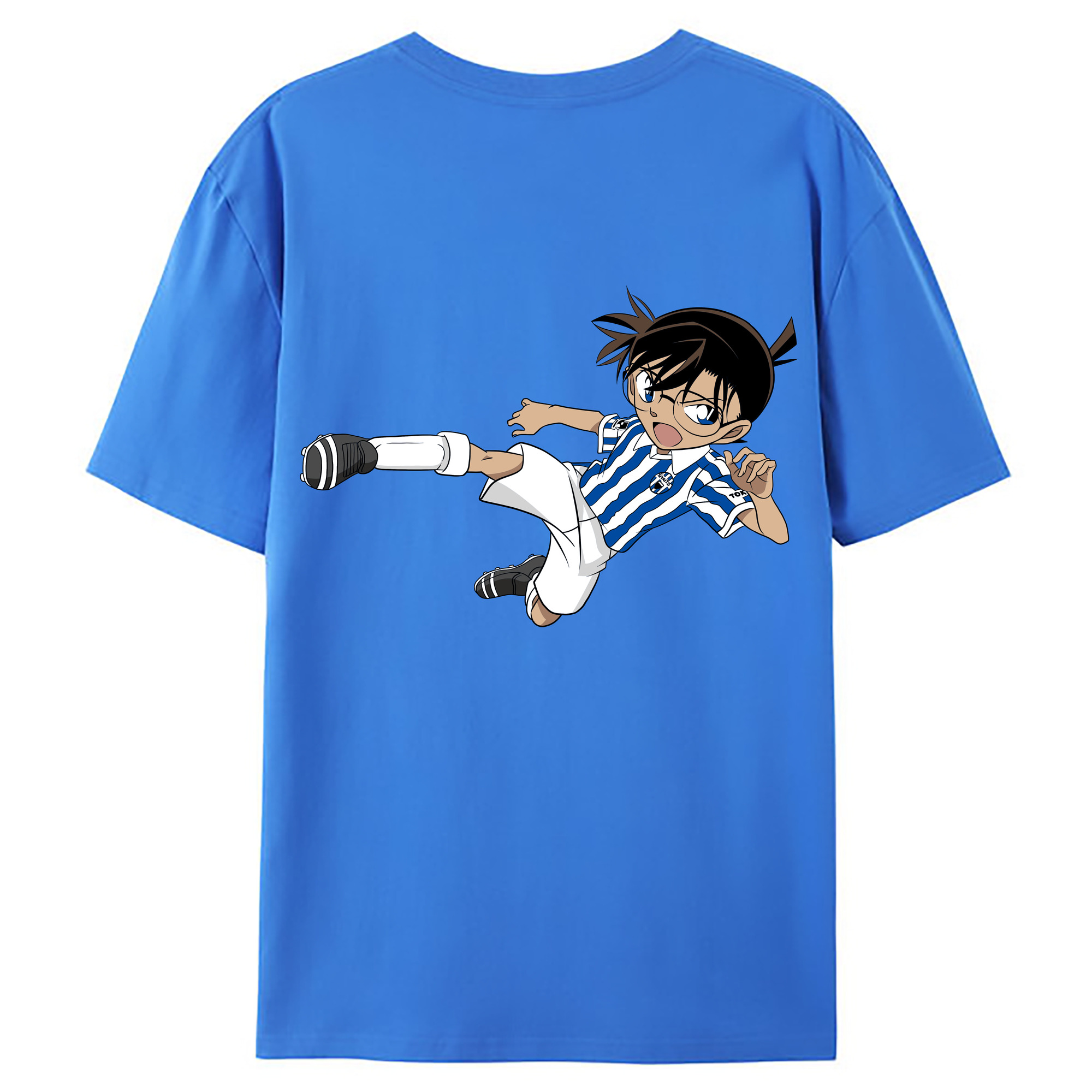 （画像用） 名探偵コナン 江戸川 コナン Detective Conan Conan Edogawa 綿100％ メンズ半袖Tシャツ（バックプリント） 通気性