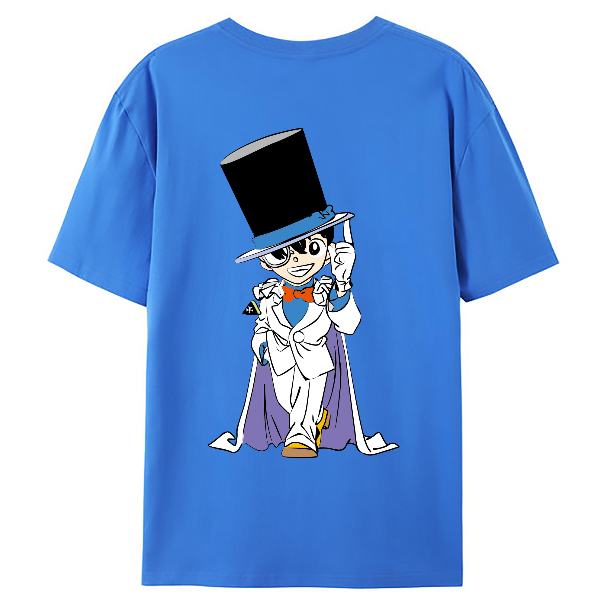 （画像用） 名探偵コナン 江戸川 コナン Detective Conan Conan Edogawa 綿100％ メンズ半袖Tシャツ（バックプリント） 通気性