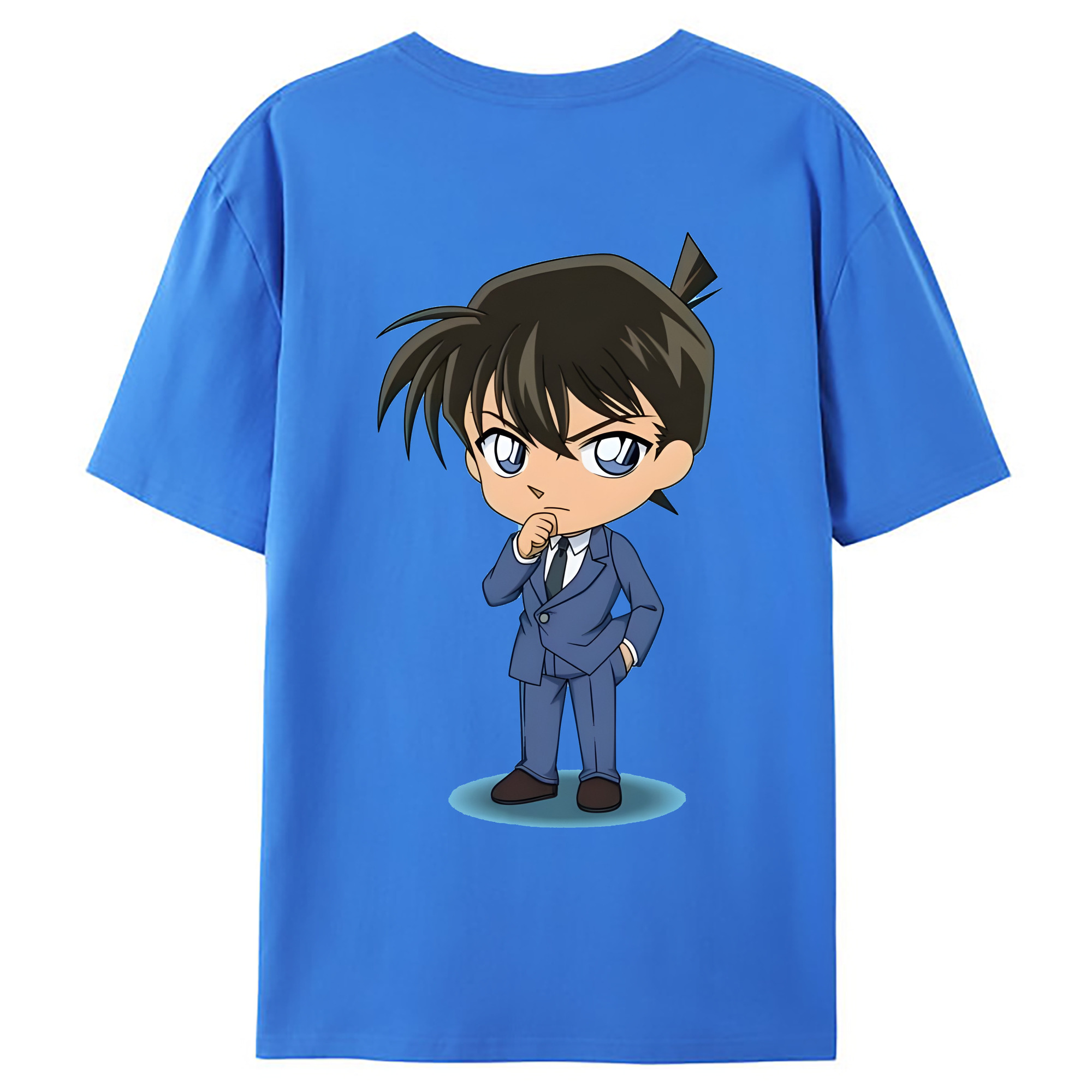 （画像用） 名探偵コナン 江戸川 コナン Detective Conan Conan Edogawa 綿100％ メンズ半袖Tシャツ（バックプリント） 通気性
