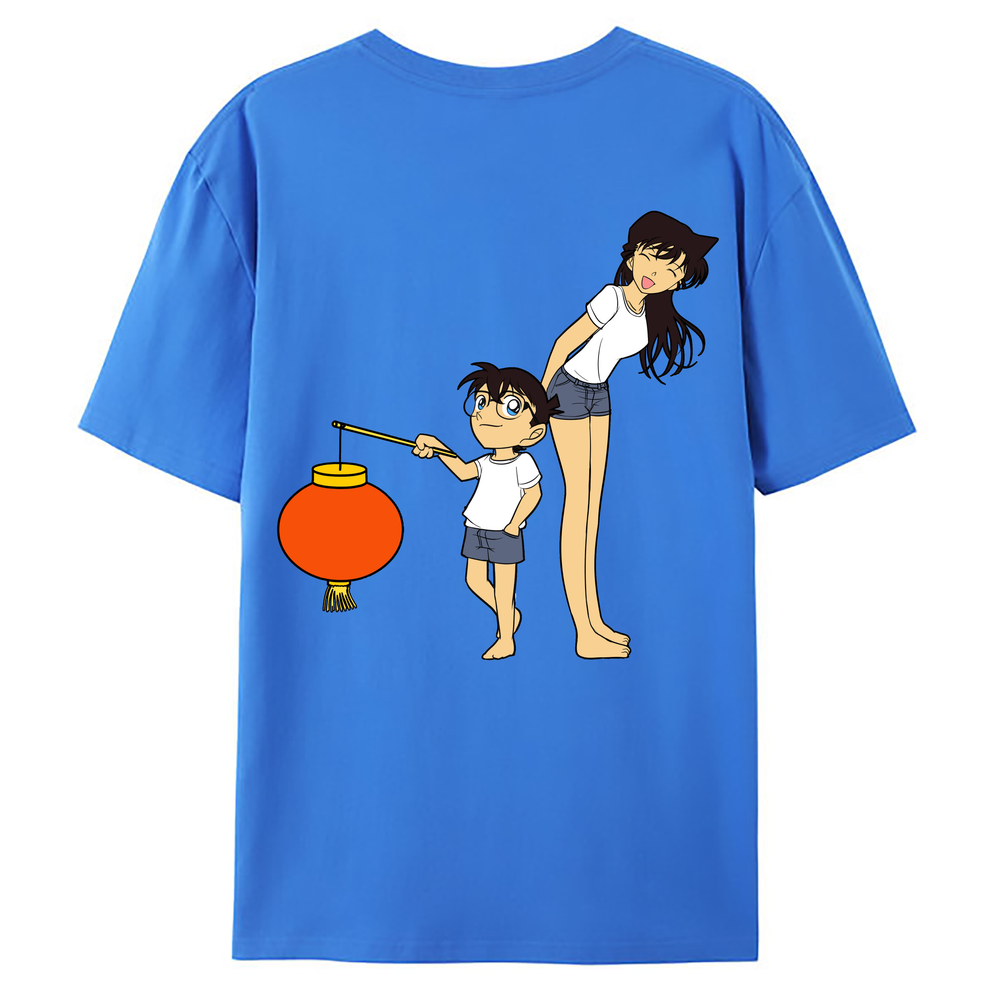 （画像用） 名探偵コナン 毛利 蘭 もうり らん、モーリ ラン Detective Conan Rachel Moore 綿100％ メンズ半袖Tシャツ（バックプリント） 通気性