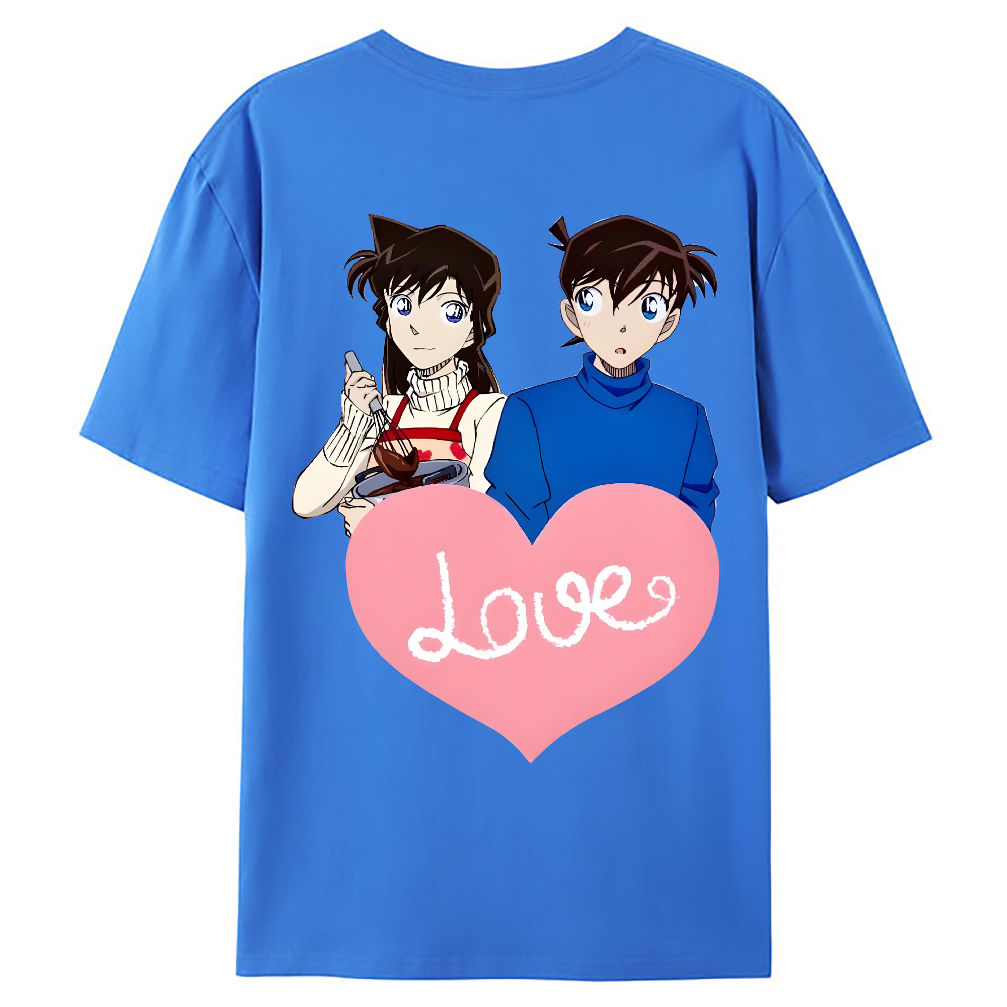 （画像用） 名探偵コナン 毛利 蘭 もうり らん、モーリ ラン Detective Conan Rachel Moore 綿100％ メンズ半袖Tシャツ（バックプリント） 通気性