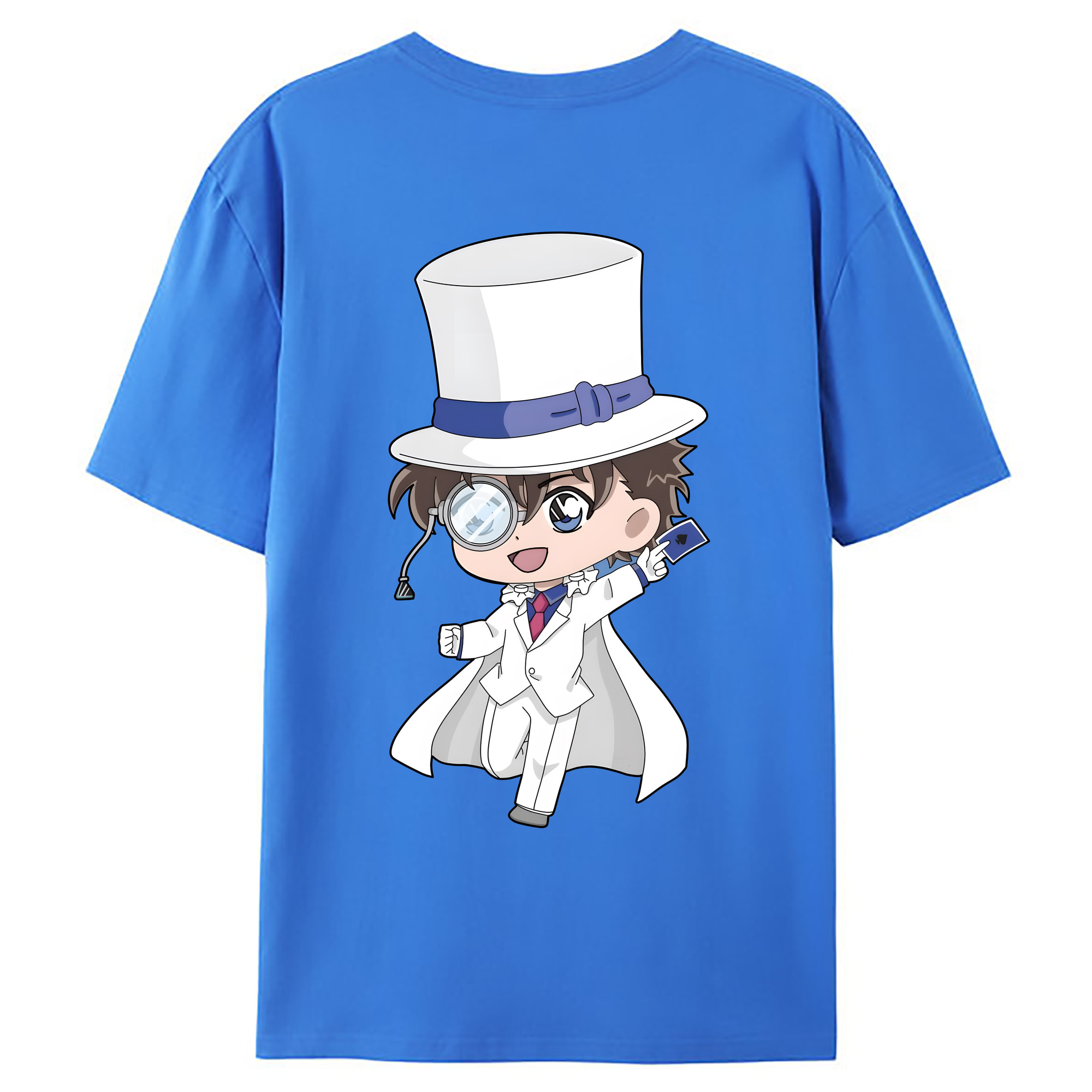 （画像用） 名探偵コナン くろば かいと Detective Conan Kuroba Kaito 綿100％ メンズ半袖Tシャツ（バックプリント） 通気性