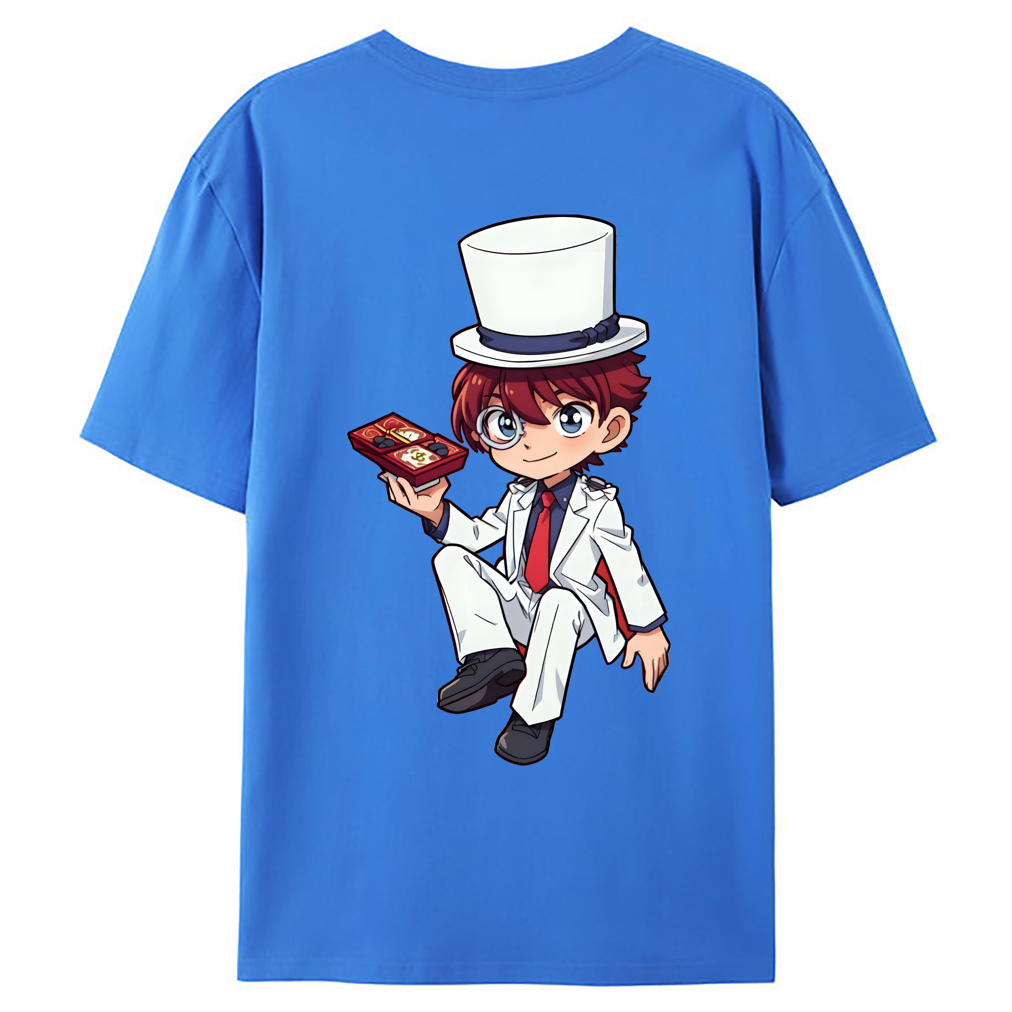 （画像用） 名探偵コナン くろば かいと Detective Conan Kuroba Kaito 綿100％ メンズ半袖Tシャツ（バックプリント） 通気性
